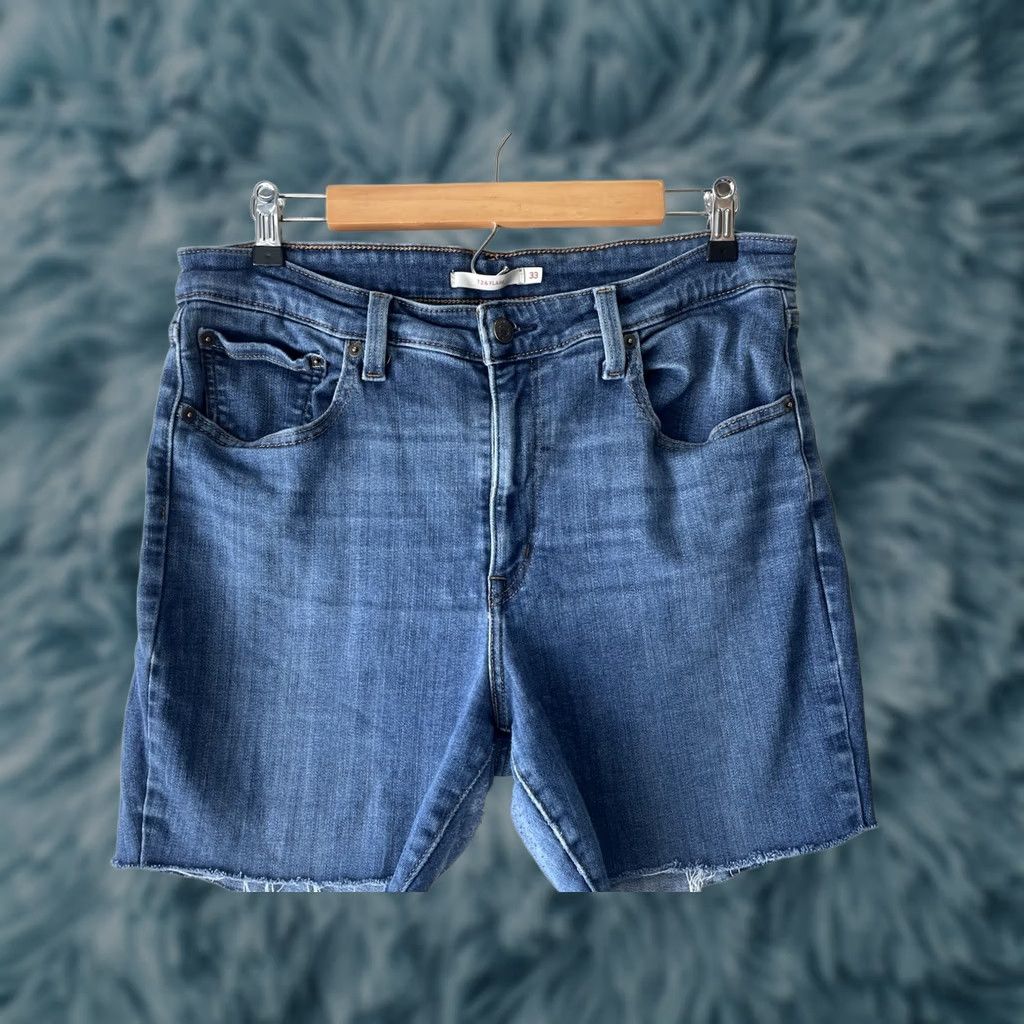 Levi's Levi's Women Cut Off Shorts Size 33 Summer Travel Beach Elastane Blue Denim Size 24" / US 00 / IT 34 - 1 Thumbnail