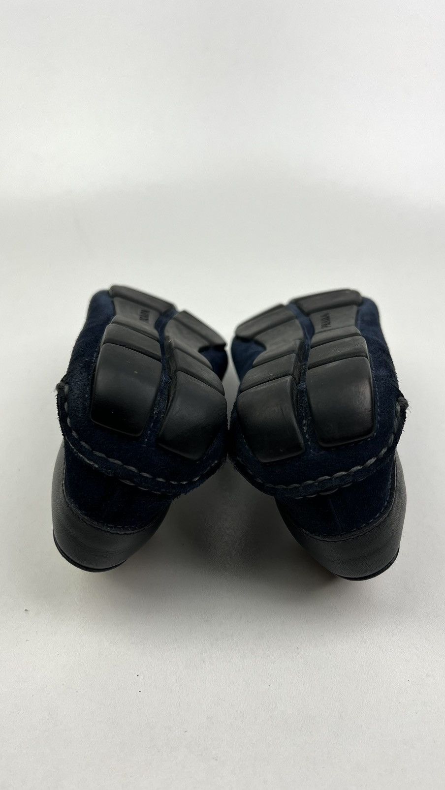 Prada PRADA Loafers Suede Penny Shoes Logo Dark Blue Men’s 2DD116 Size US 8 / EU 41 - 11 Thumbnail