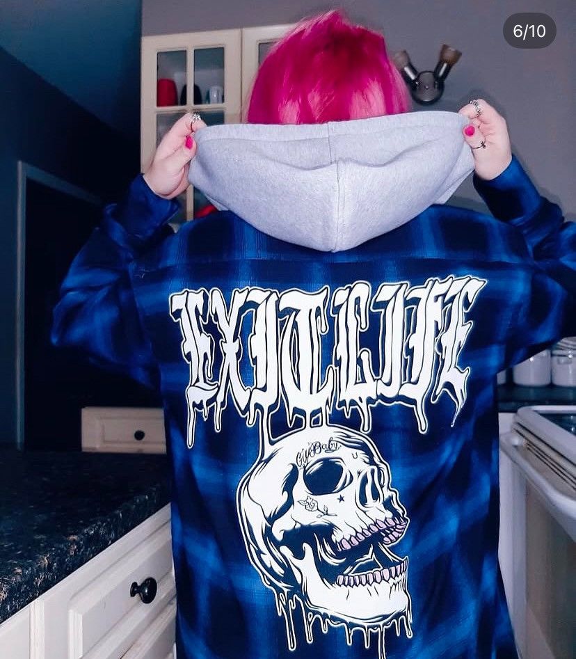 Lil Peep Exit Life flannel hoodie Size US M / EU 48-50 / 2 - 8 Thumbnail