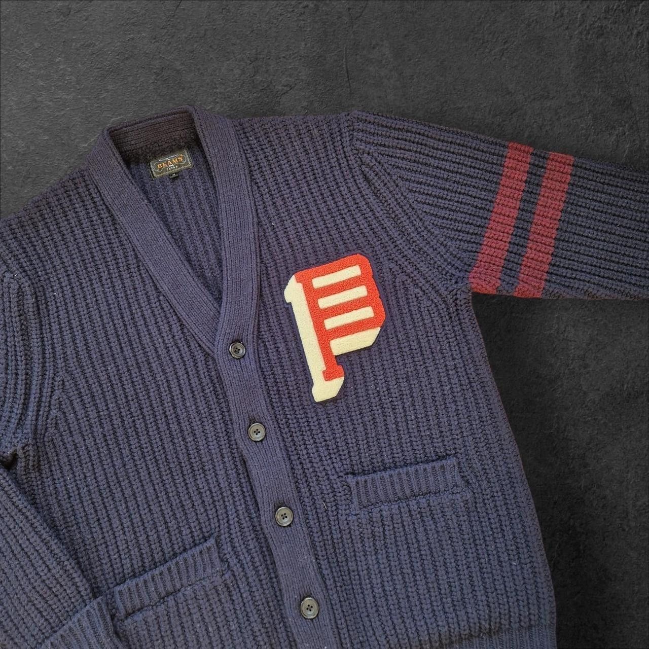 Beams Plus Mens beams+ navy wool blend cardigan Size US M / EU 48-50 / 2 - 3 Thumbnail