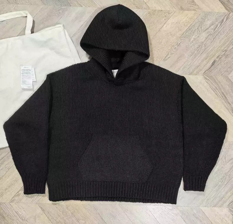 image of Visvim 23Aw Amplus Sb Knit Hoodie in Black, Men's (Size Medium)