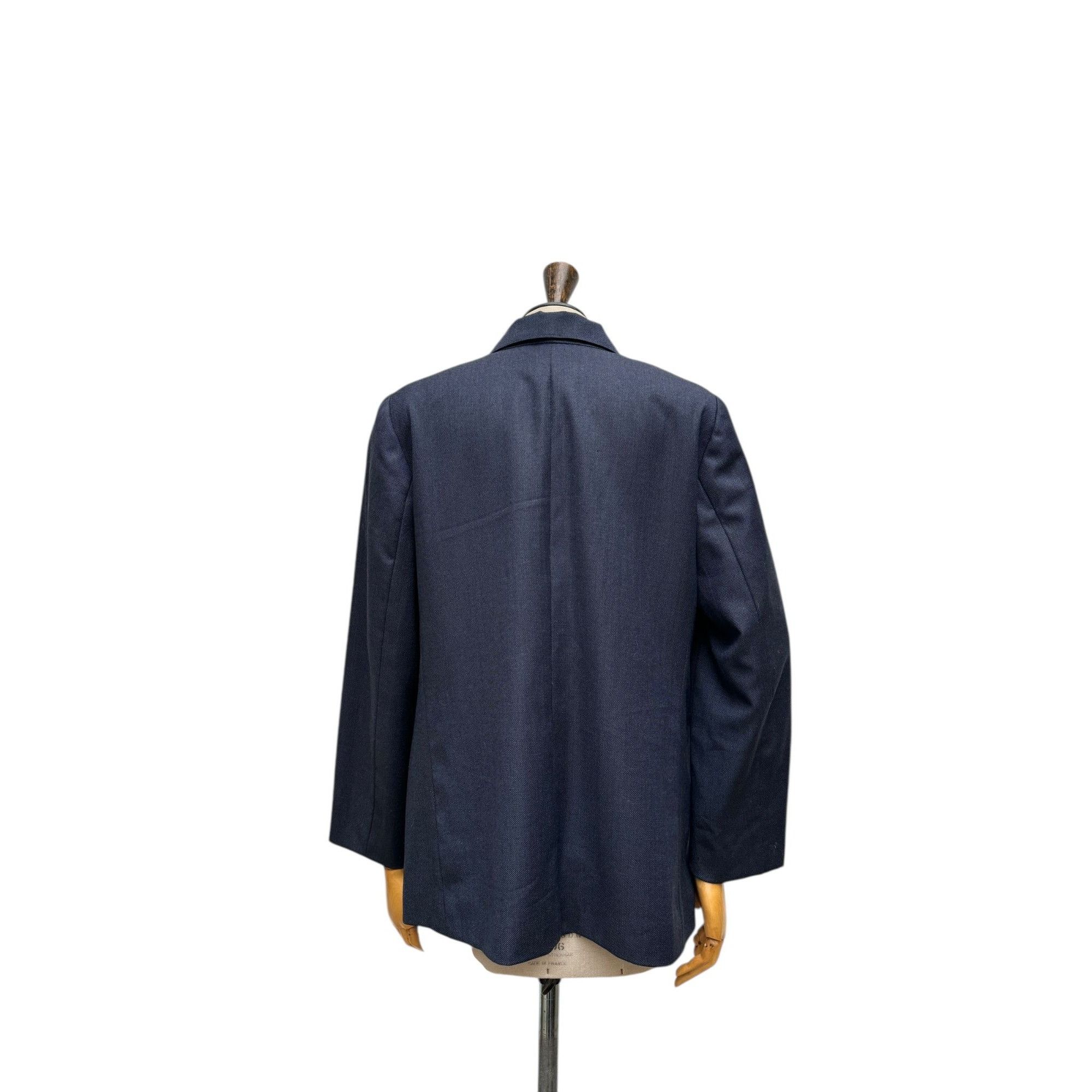 Yves Saint Laurent 1980s Navy Wool Blazer Jacket Size L / US 10 / IT 46 - 4 Thumbnail