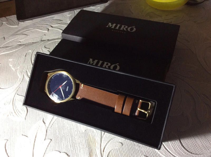 Designer miro blue dial brown leather strap watch Size ONE SIZE - 1 Thumbnail
