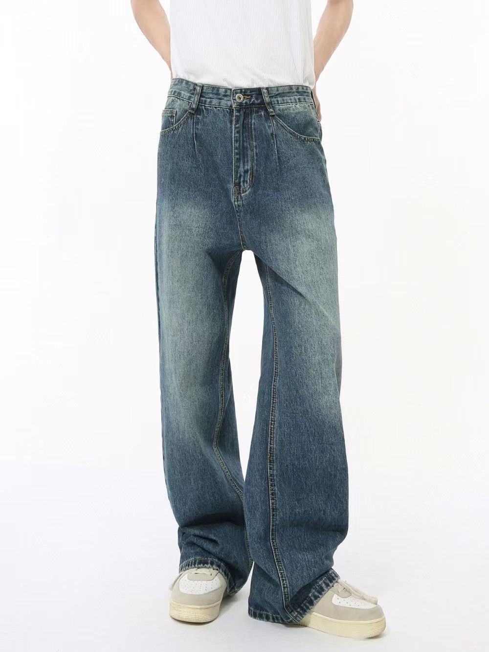 Japanese Brand × Jean Vintage Washed Straight Fit Blue Jeans Size US 32 / EU 48 - 4 Thumbnail