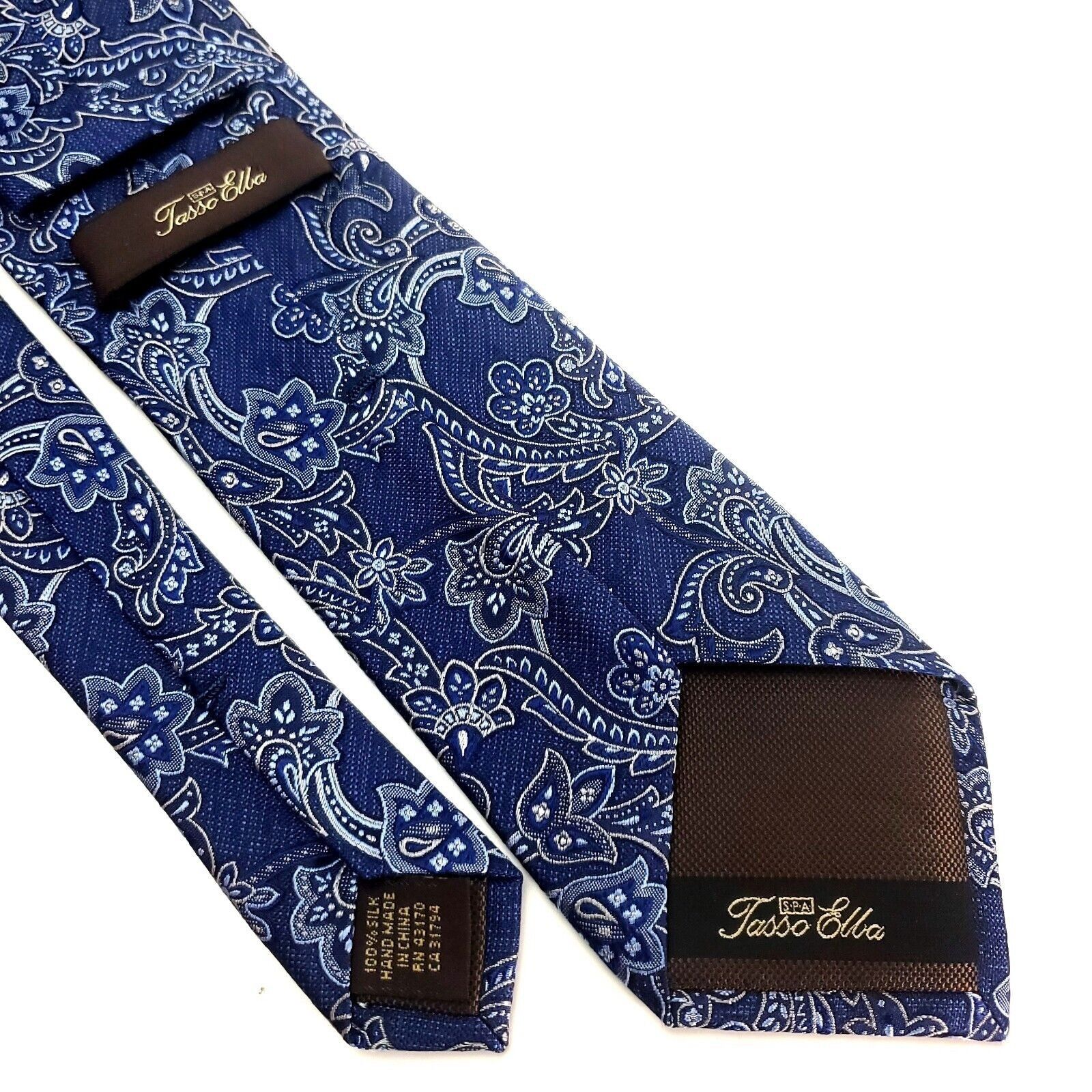 Tasso Elba Tasso Elba Silk Tie Blue Woven Paisley Size ONE SIZE - 5 Thumbnail
