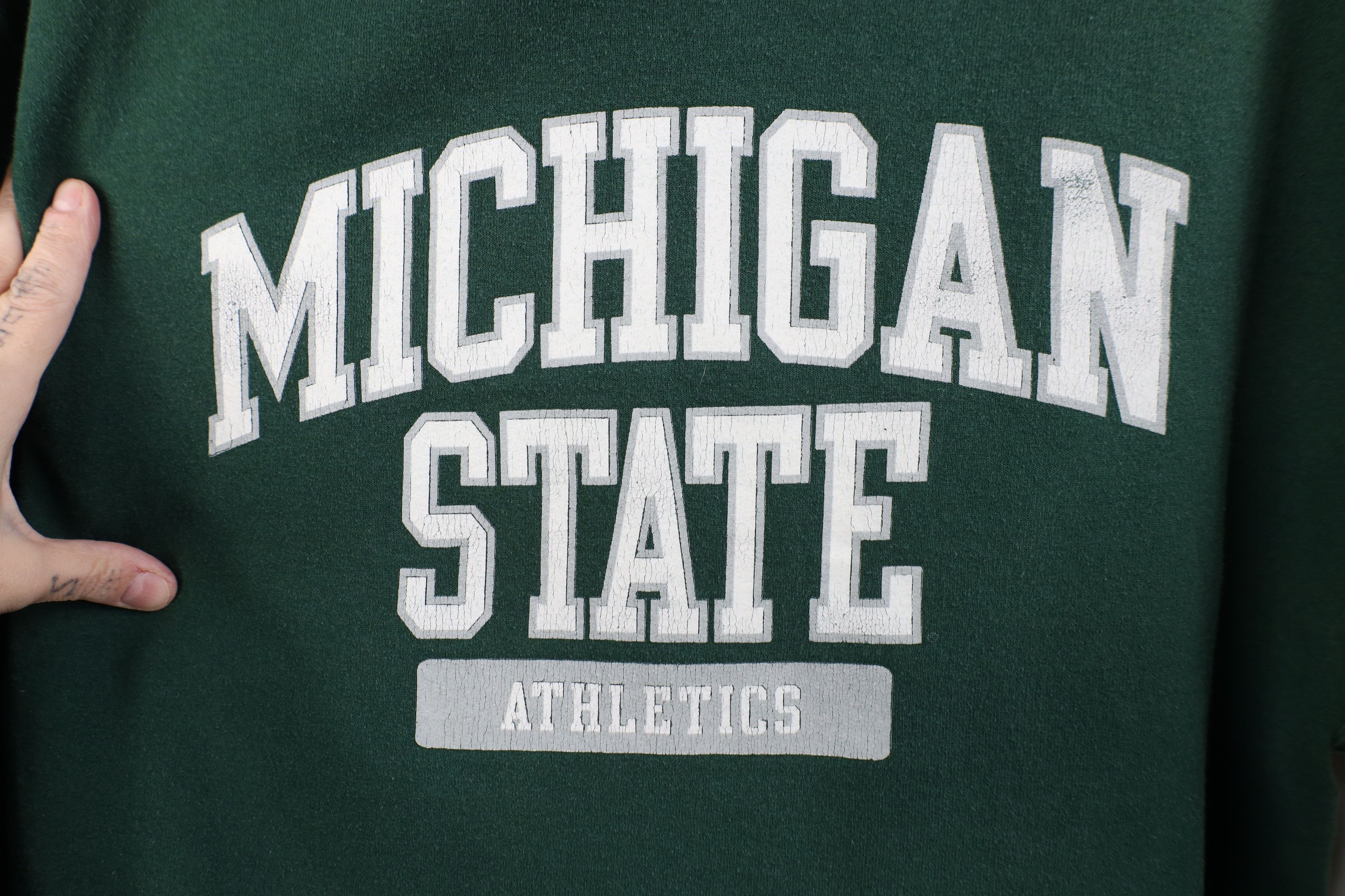 Vintage Vintage 90s Michigan State University Athletics Hoodie Size US L / EU 52-54 / 3 - 4 Thumbnail