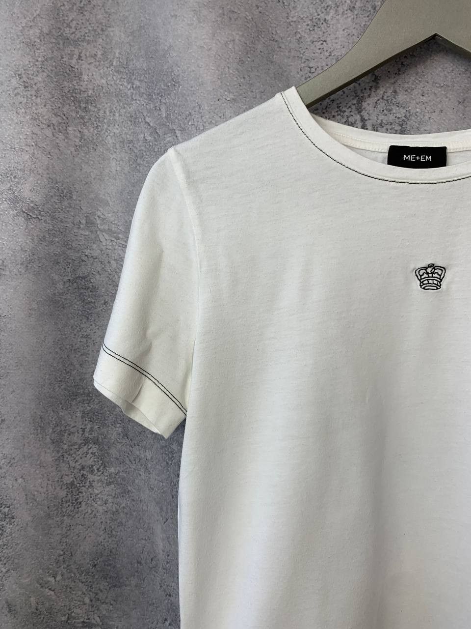 Designer ME+EM Blouse T-Shirt Cotton Modal Logo White size 12 Size XL / US 12-14 / IT 48-50 - 3 Thumbnail