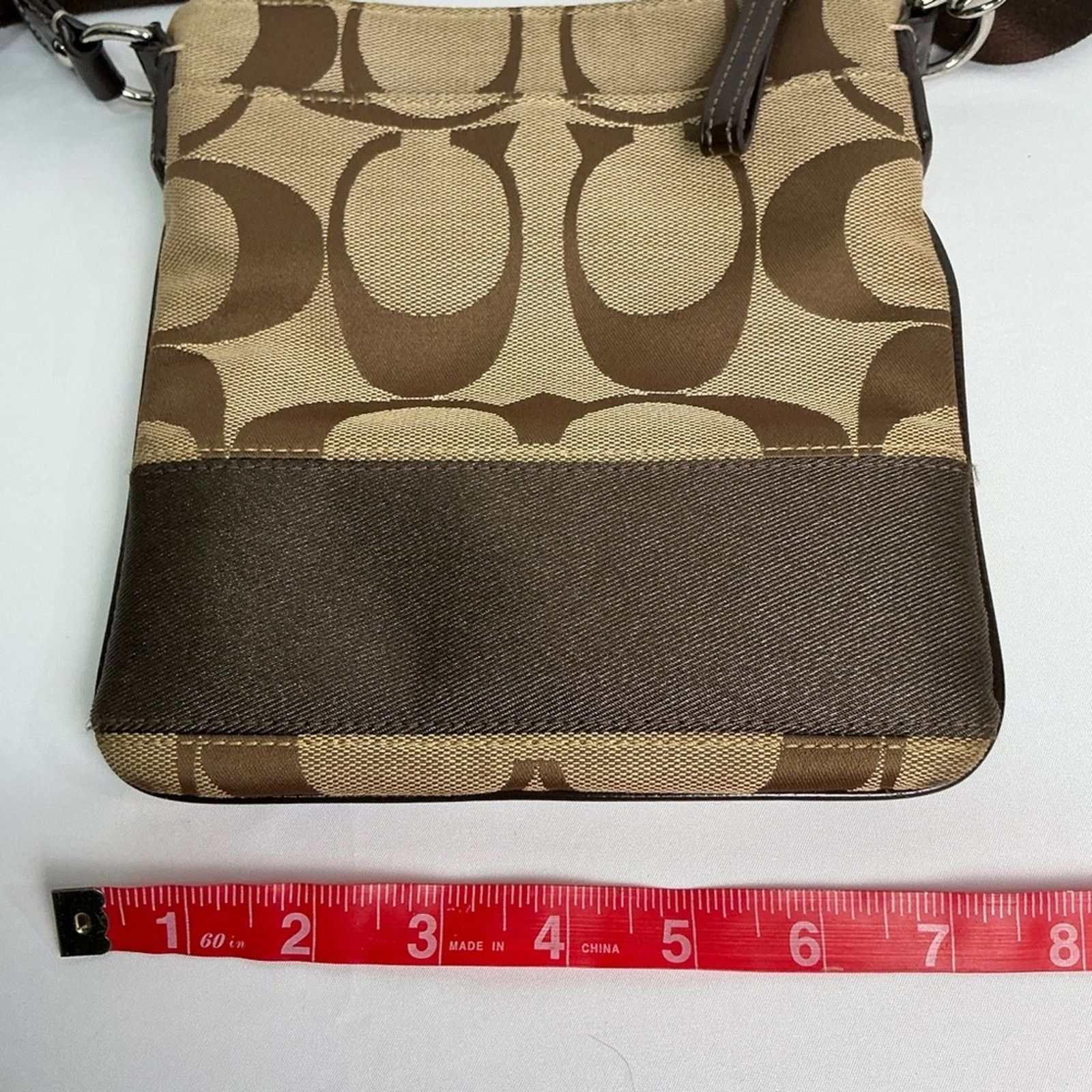 Coach Coach Signature Swingpack Crossbody Bag Brown Khaki Canvas Size ONE SIZE - 14 Thumbnail