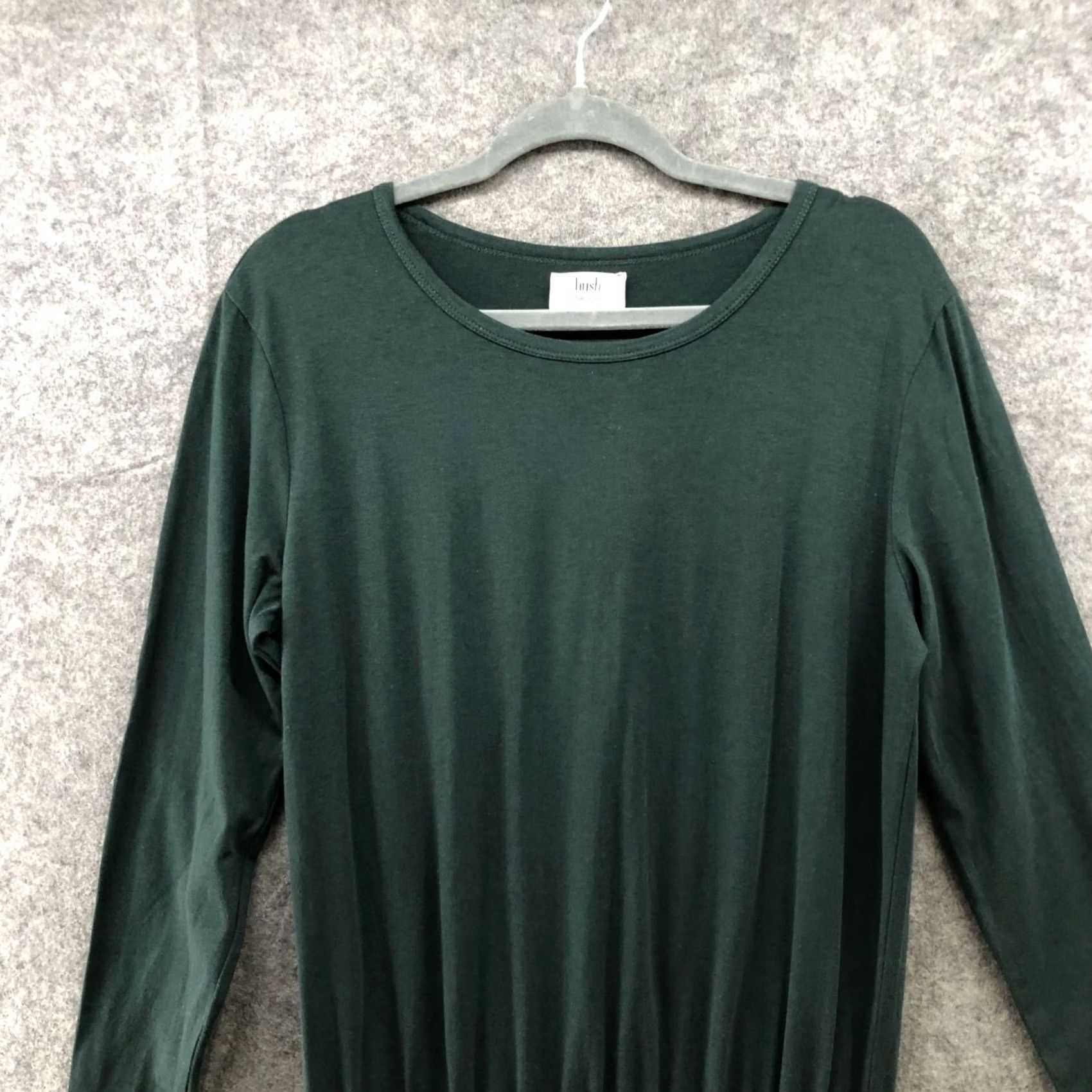 Vintage Hush Bodycon Long Sleeve T Shirt Dress Women S Green Ruched Modal Blend Dress Size S / US 4 / IT 40 - 3 Thumbnail