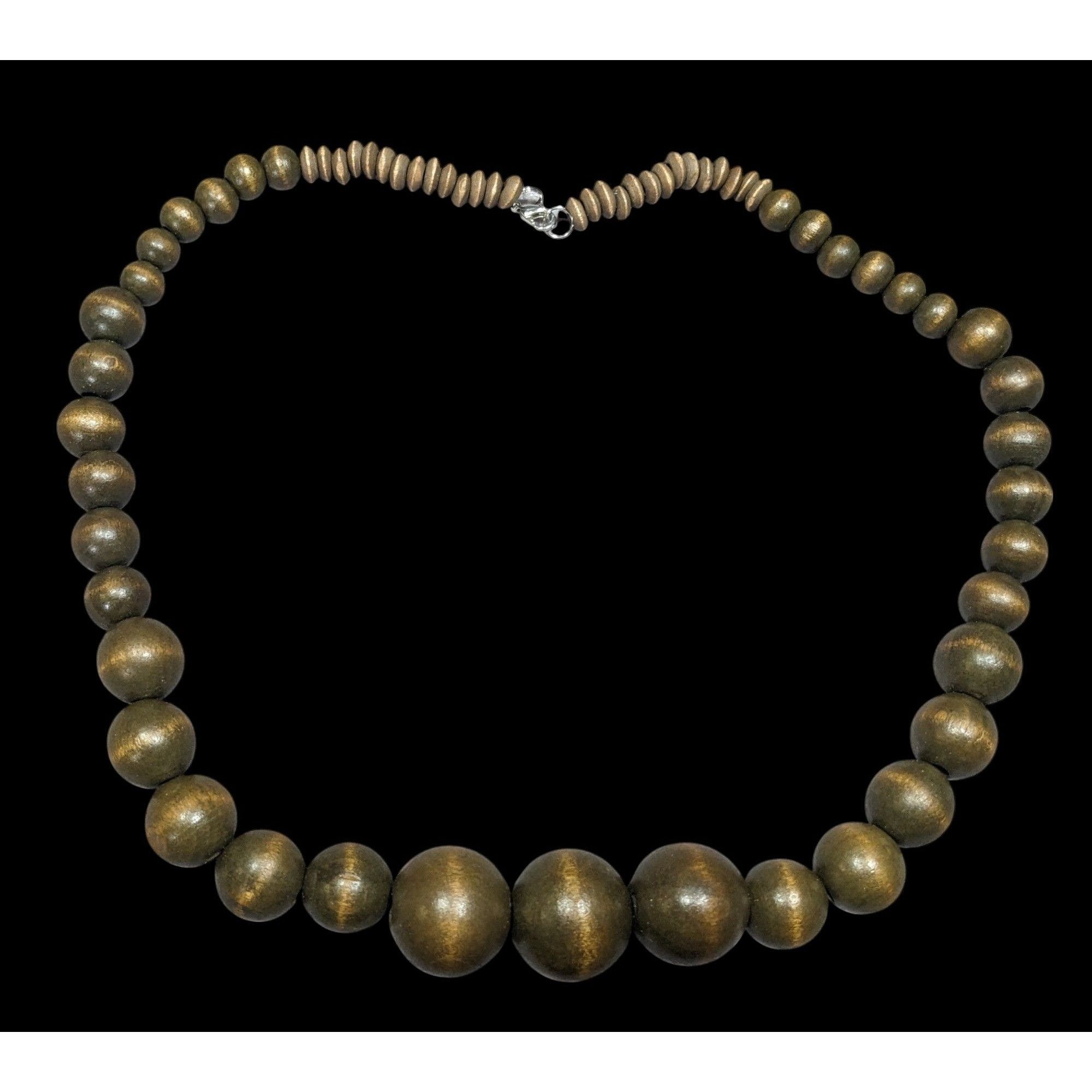 Other Vintage Rustic Brown Wood Beaded Necklace Size ONE SIZE - 1 Thumbnail