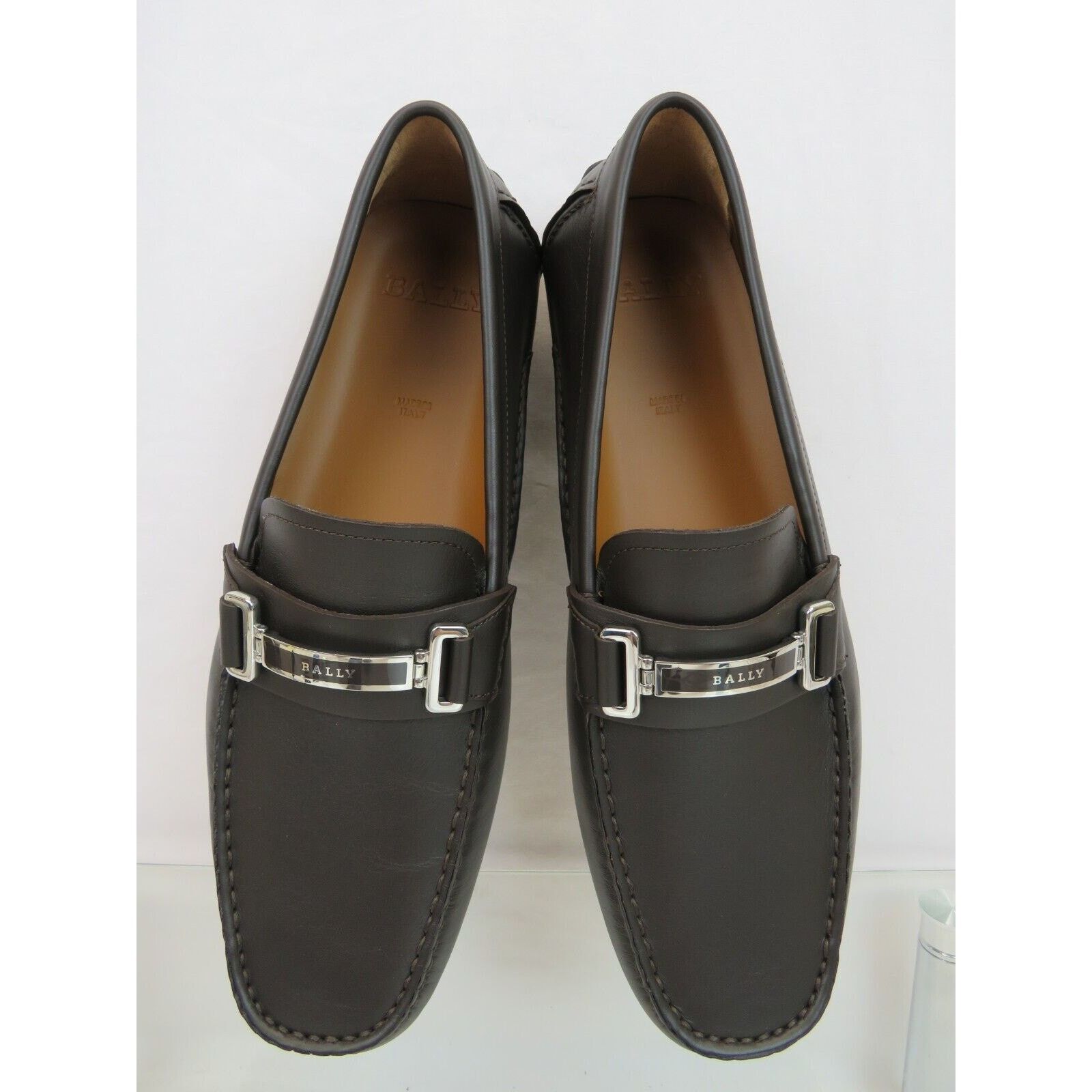 Bally BALLY DRULIO BROWN LEATHER METAL LOGO DRIVING LOAFERS 11 D Size US 11 / EU 44 - 4 Thumbnail