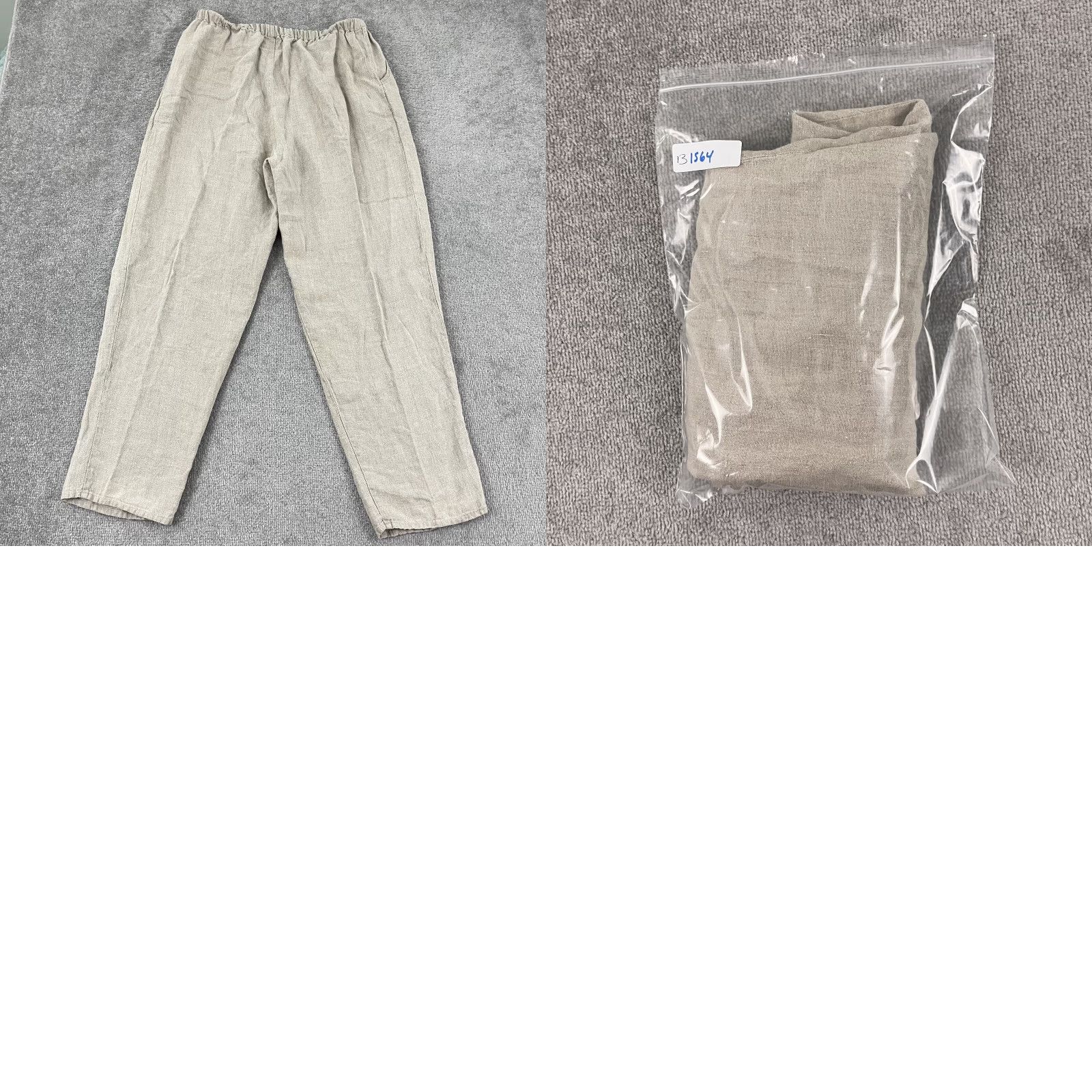 FLAX FLAX Linen Pants Women Medium 29" Brown Casual High Rise Elastic Waist Pockets 90s Bohemian Size 32" / US 10 / IT 46 - 8 Thumbnail