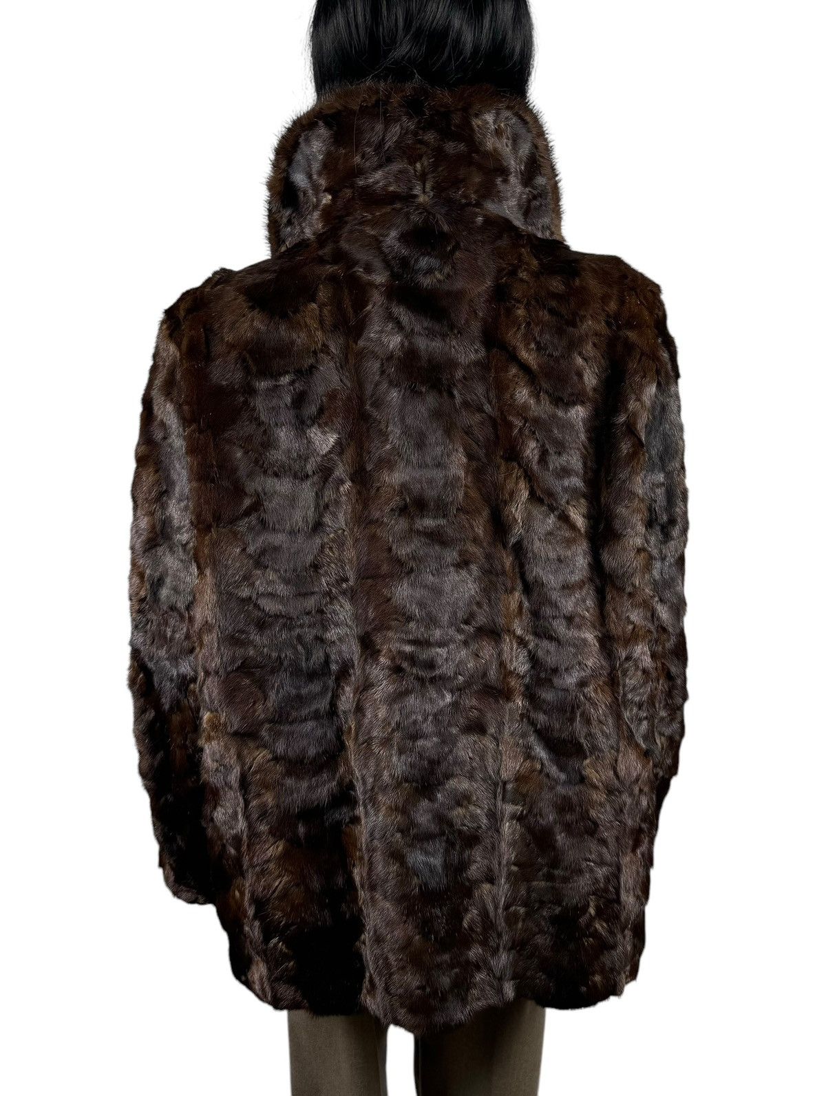 Handmade Brown Real Mink Fur Coat Jacket Size Large Size L / US 10 / IT 46 - 10 Thumbnail