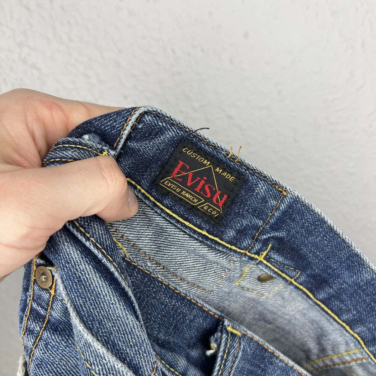 Evisu Evisu Denim Jeans Trousers Embroidered Seagull Logo Pants Size US 34 / EU 50 - 10 Thumbnail