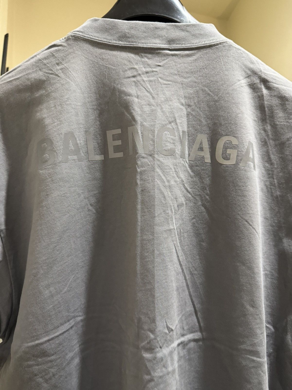 Balenciaga Balenciaga Gray Reflective Logo T-shirt L Size US L / EU 52-54 / 3 - 3 Thumbnail