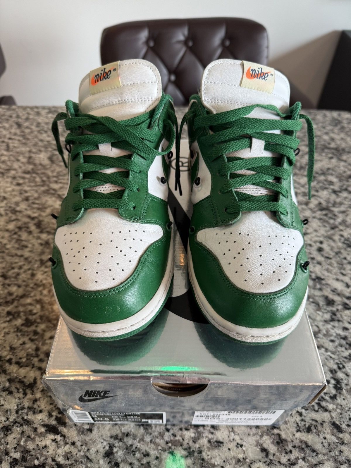 Nike × Off-White Dunk Low Off White Pine Green Size US 9 / EU 42 - 5 Thumbnail
