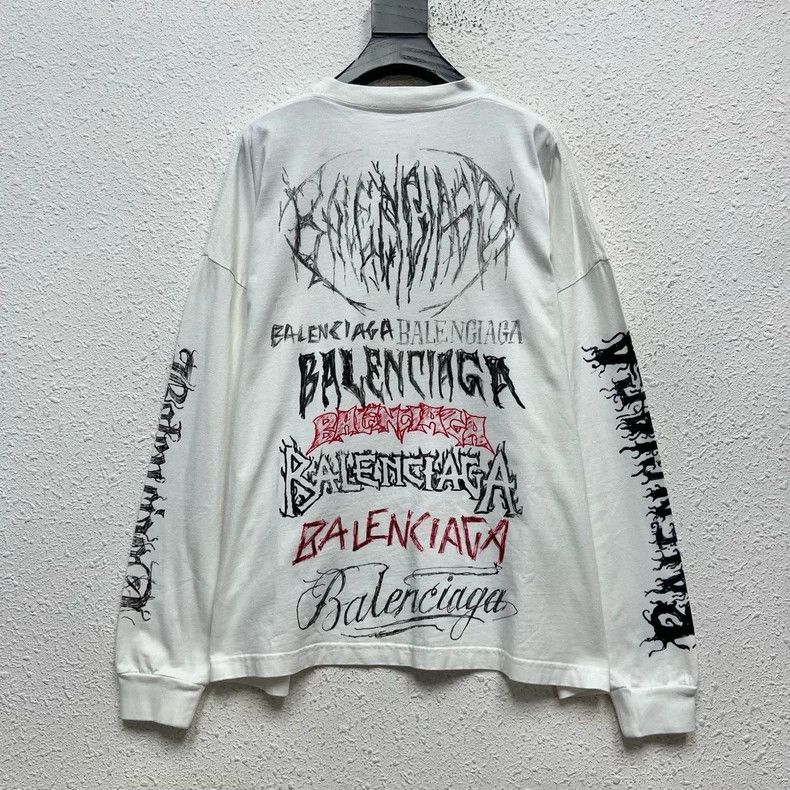 Balenciaga Balenciaga Limited totem full print logo white graffiti sp Size US M / EU 48-50 / 2 - 2 Thumbnail