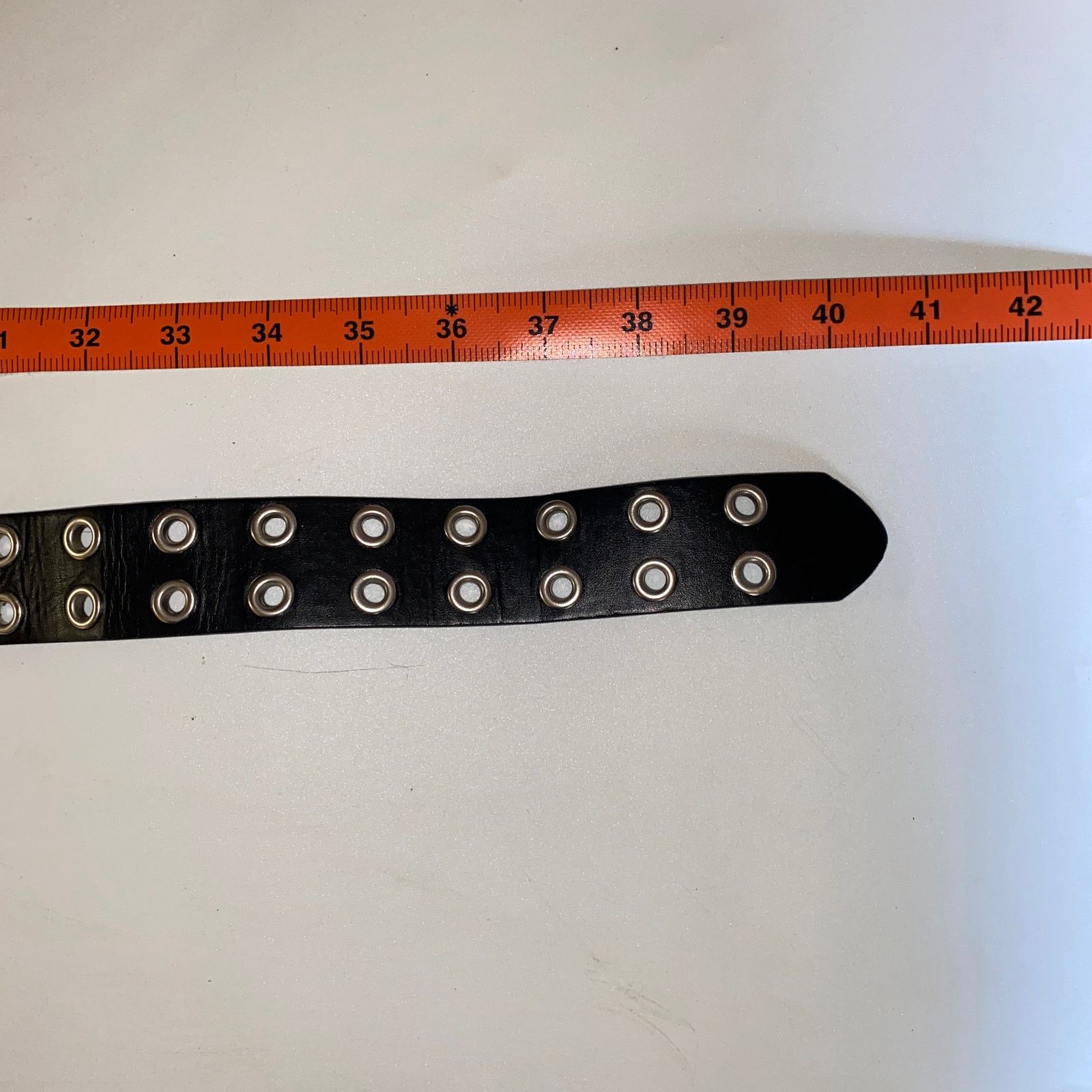 Other Black Faux Leather Double Prong Belt Silver-Tone Hardware Size ONE SIZE - 4 Thumbnail