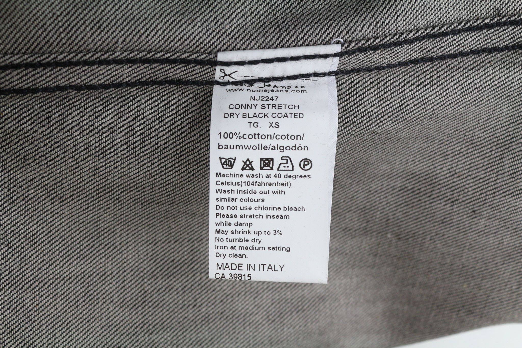 Nudie Jeans CONNY XS Dry Back Coated Polo Neck Logo Denim 81603 Size US XS / EU 42 / 0 - 7 Thumbnail