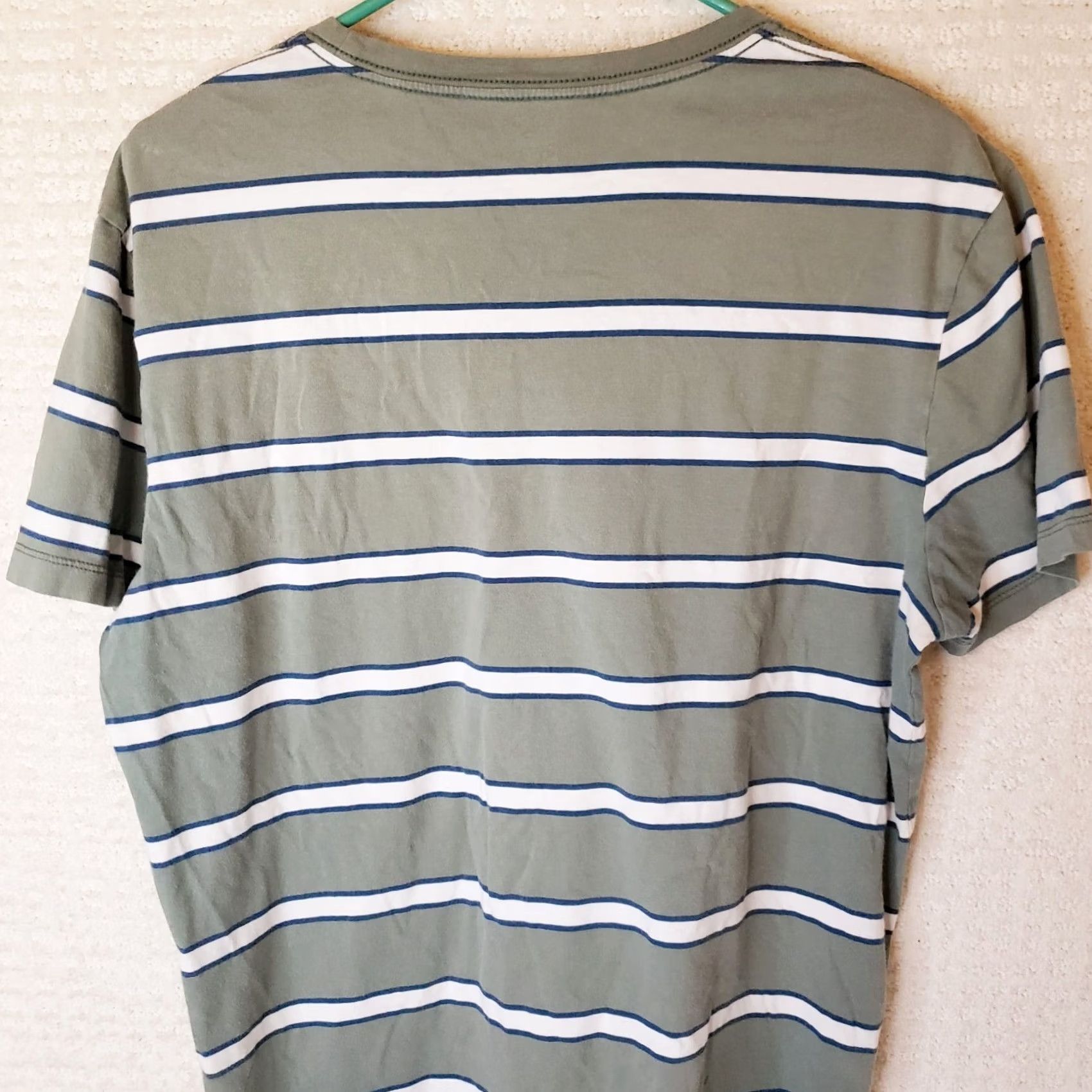 J.Crew J.CREW Shirt Mens L Green Striped Slim Washed Crew Neck Short Sleeve Casual Tee Size US L / EU 52-54 / 3 - 6 Thumbnail
