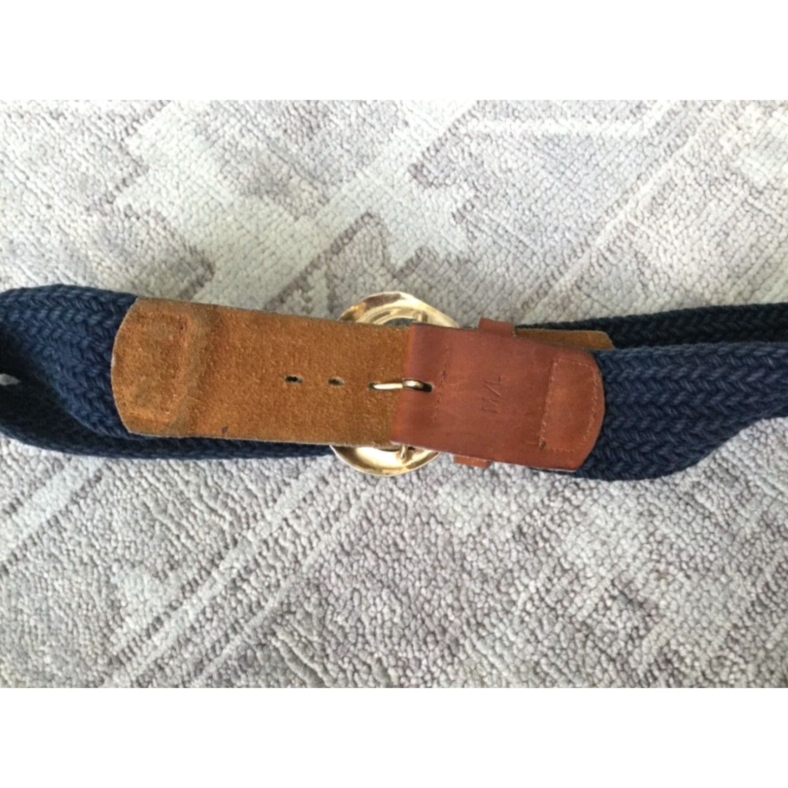 Vintage VINTAGE Canvas Blue Braided Belt Women One Size Leather Buckle Size ONE SIZE - 3 Thumbnail