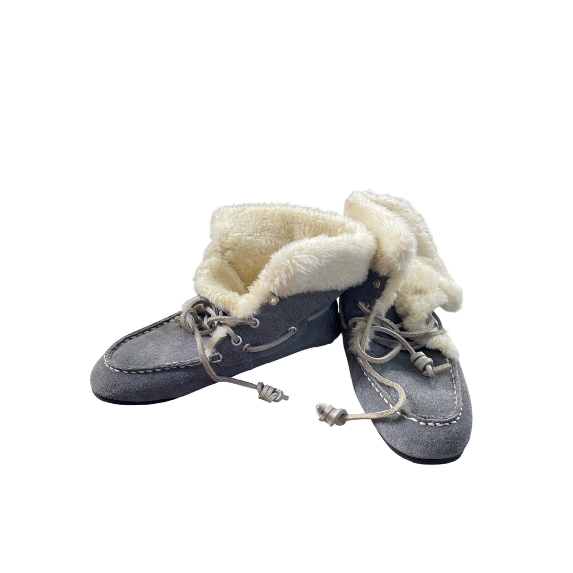 Cabelas Cabelas Womens Gray Suede Fur-Lined Ankle Bootie Shoes Size Size US 7 / IT 37 - 2 Thumbnail