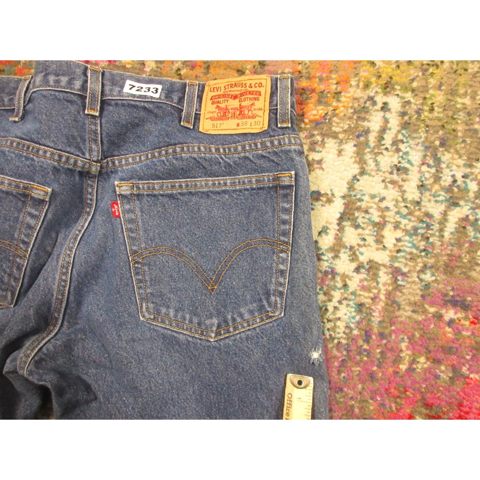 Levi's Levi's 517 Jeans 38x30 Dark Wash Denim Bootcut 5-Pocket Cotton Regular Men’s Blue Classic USA 1990s Style Size US 38 / EU 54 - 8 Thumbnail