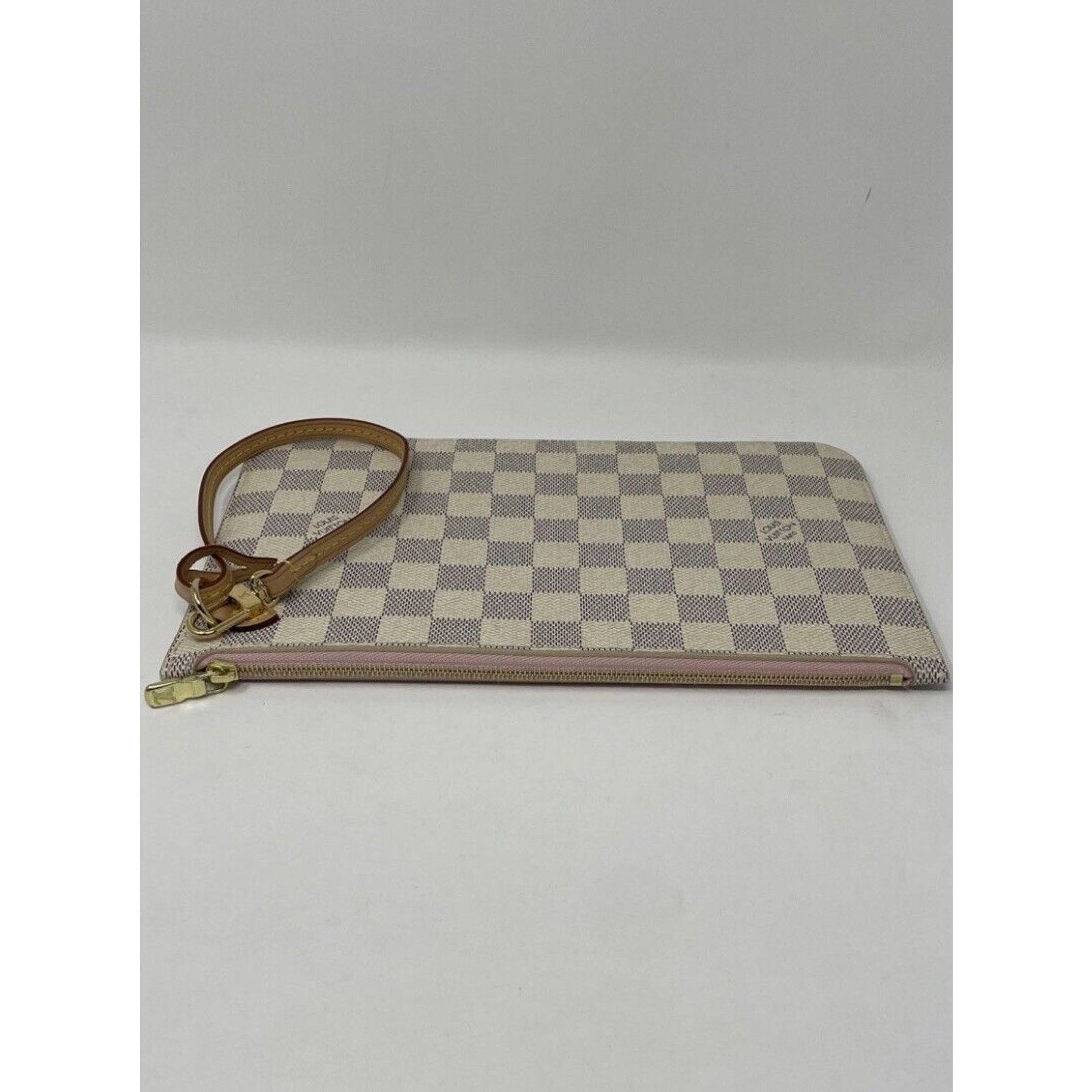 Louis Vuitton Neverfull MM Damier Azur Rose Ballerine Pink Pochette Size ONE SIZE - 8 Thumbnail