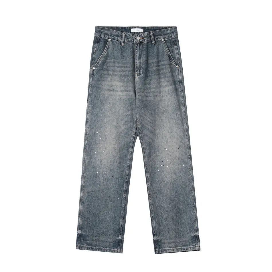 Japanese Brand Retro high street loose splashed ink jeans Size US 32 / EU 48 - 4 Thumbnail
