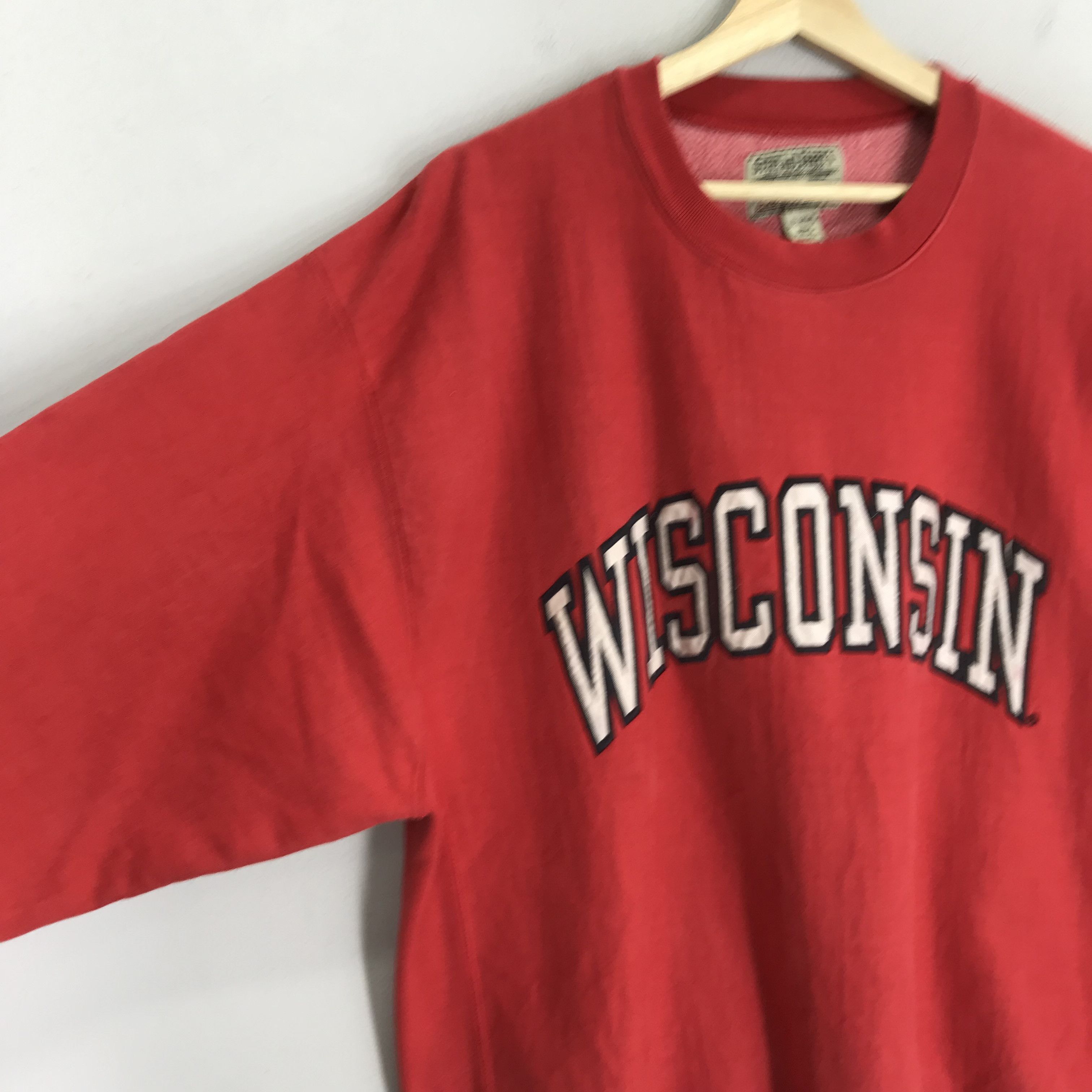 Vintage Vintage Wisconsin State Red Sweatshirt Xlarge - 301 Size US XL / EU 56 / 4 - 4 Thumbnail