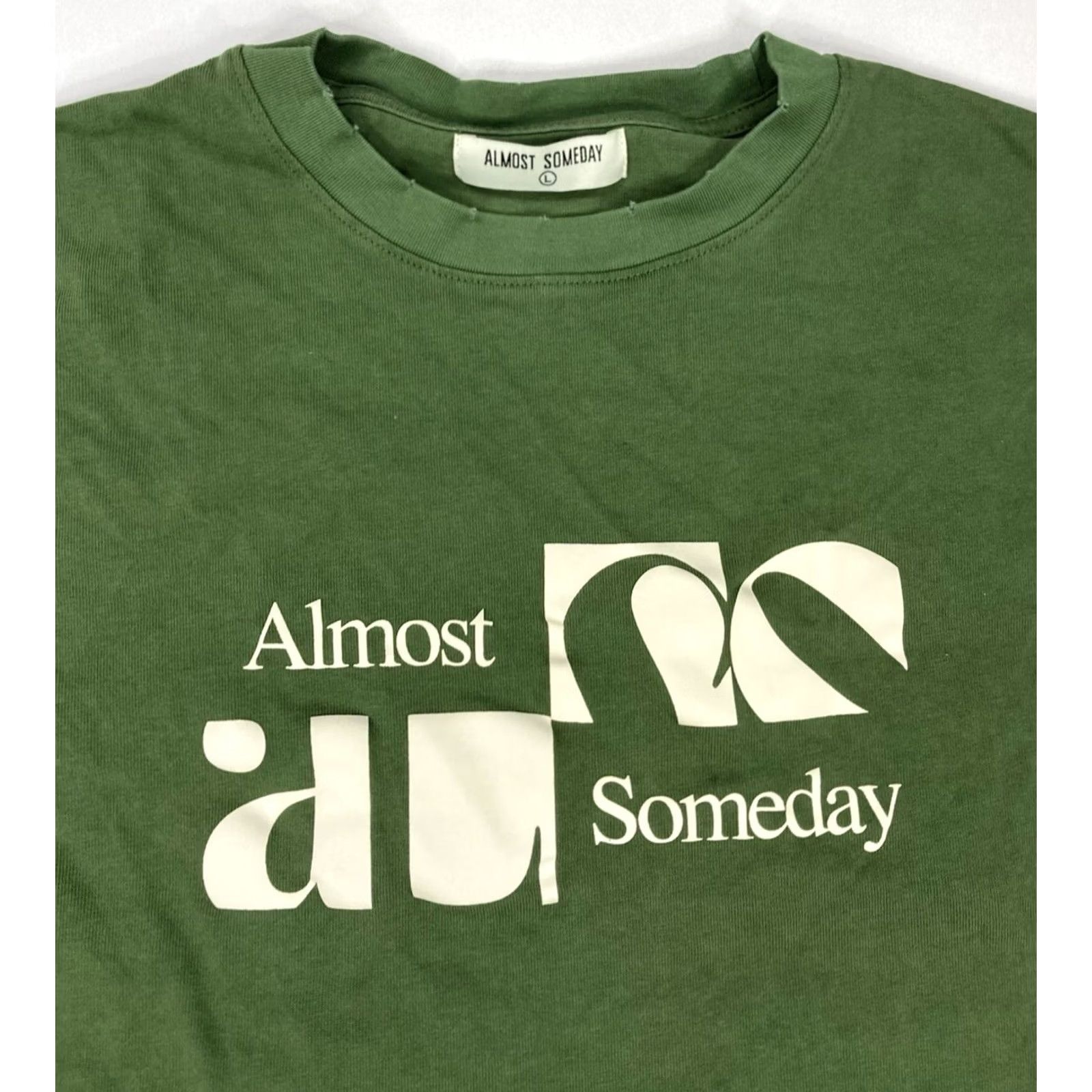 Vintage Almost Someday Graphic T-shirt Men L Green Distressed Short Sleeve Crew Neck Logo Regular Size US L / EU 52-54 / 3 - 3 Thumbnail