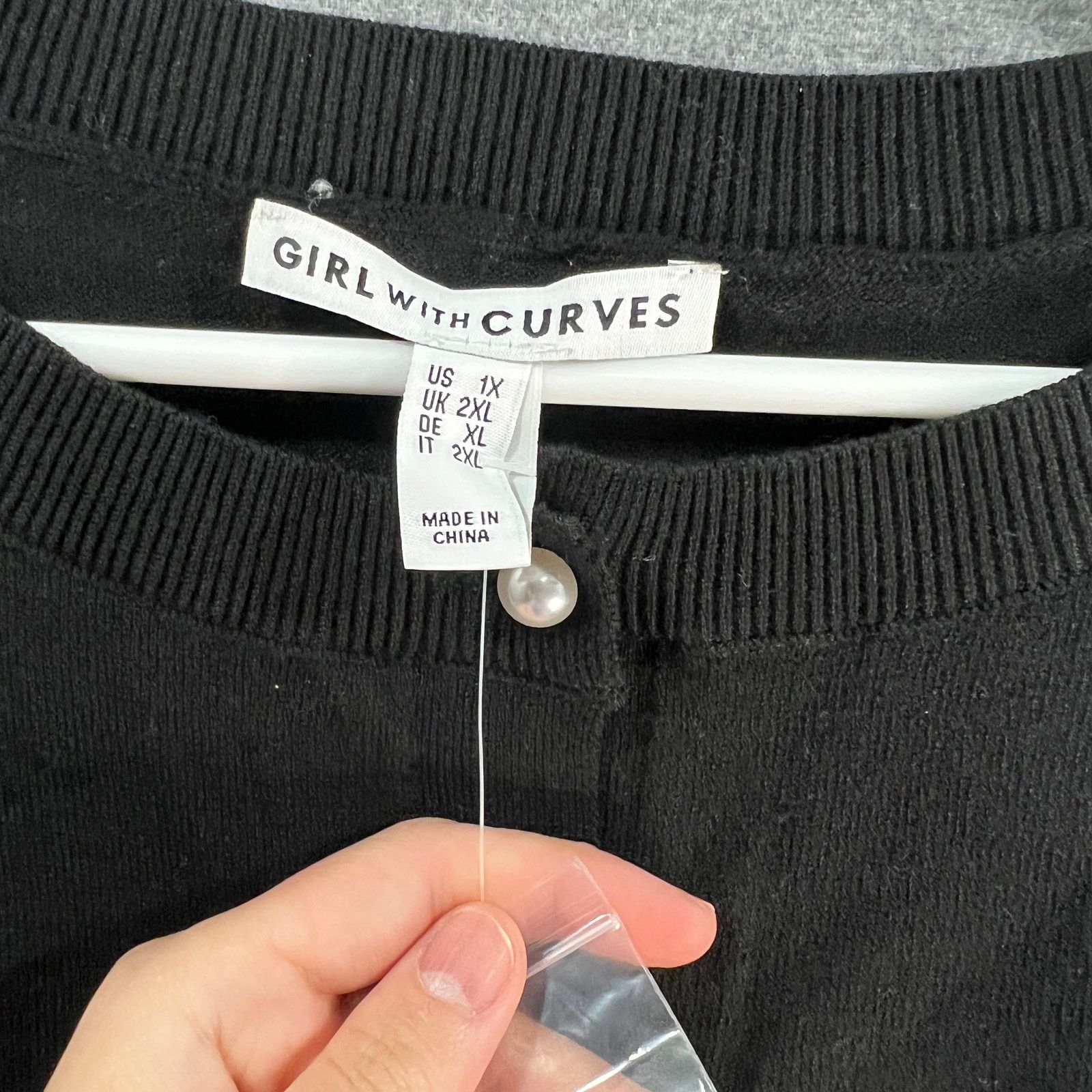 Other Girl With Curves Novelty Sueater Cardigan Black, Size 1X Size XL / US 12-14 / IT 48-50 - 4 Thumbnail
