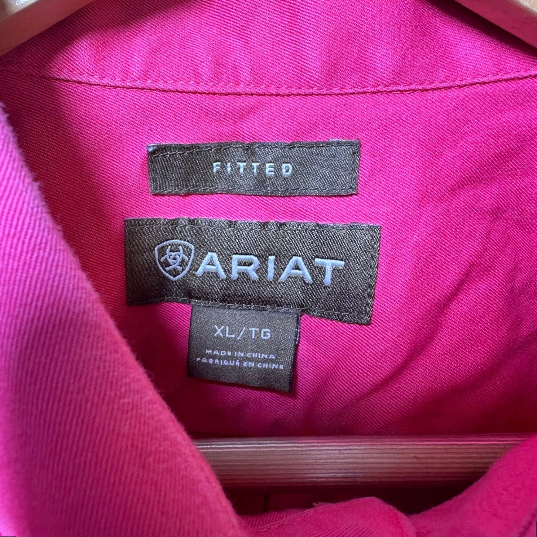 Ariat Ariat Mens Western Button Down Shirt Fitted Long Sleeve Pink Cotton 10016855 XL Size US XL / EU 56 / 4 - 3 Thumbnail