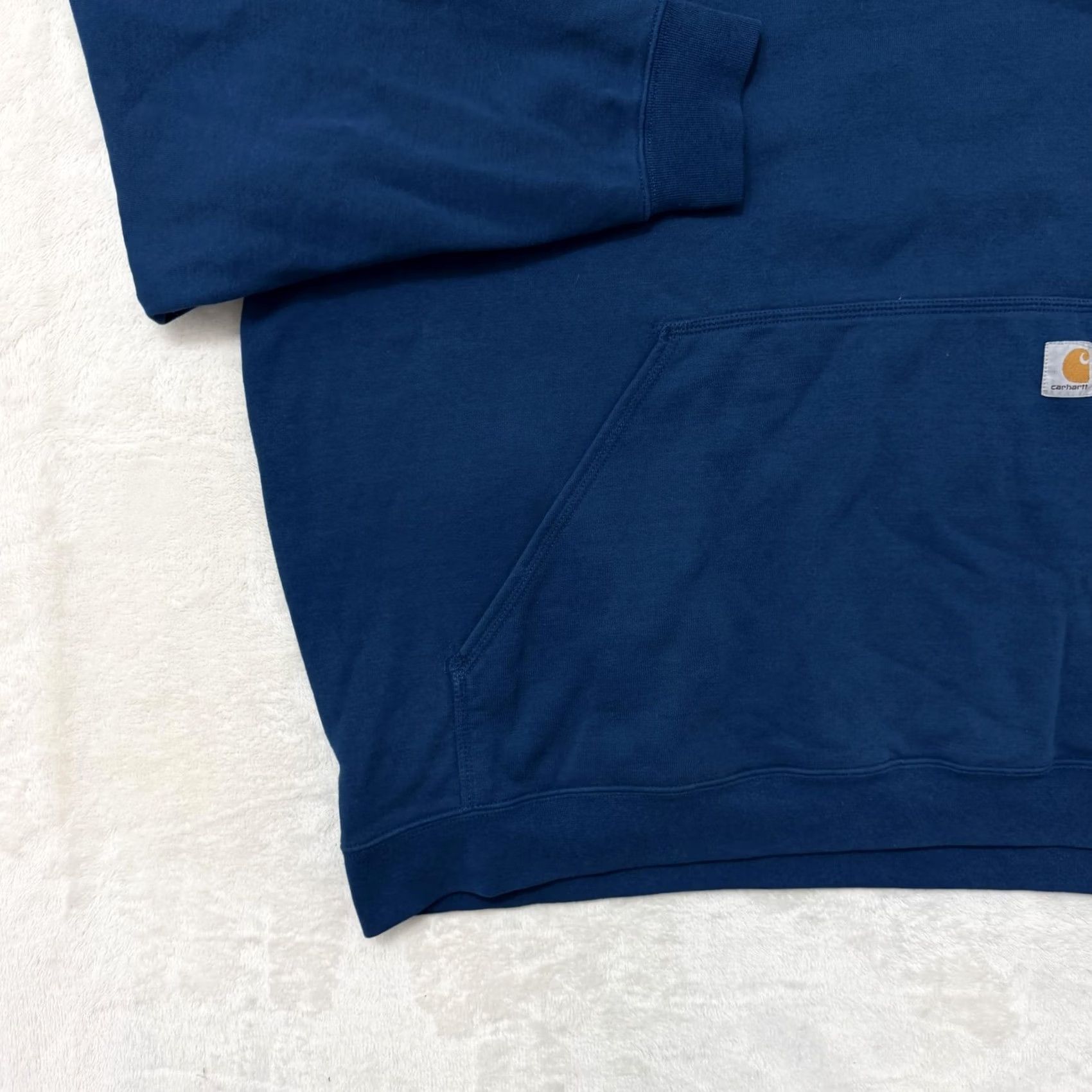 Carhartt VINTAGE: No Carhartt Hoodie Mens 3XL Blue Logo Pullover Sweatshirt Knit Fleece Crew Neck Long Sleeve Pockets Graphic Print Coat Jacket? Size US XXL / EU 58 / 5 - 6 Thumbnail