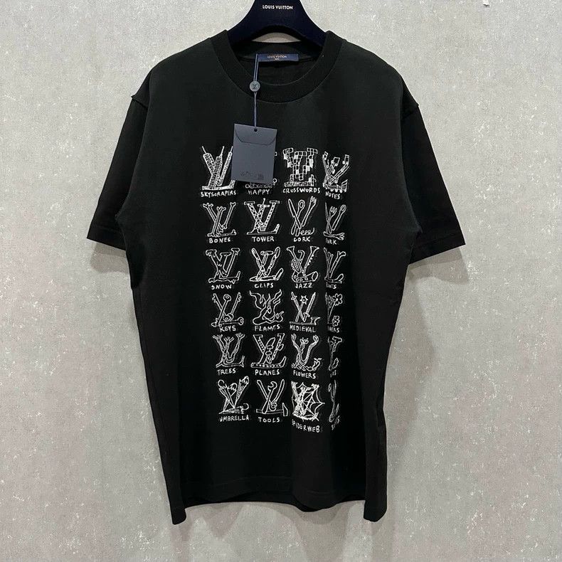 Louis Vuitton Louis Vuitton Black printed logo short sleeve Size US L / EU 52-54 / 3 - 1 Thumbnail