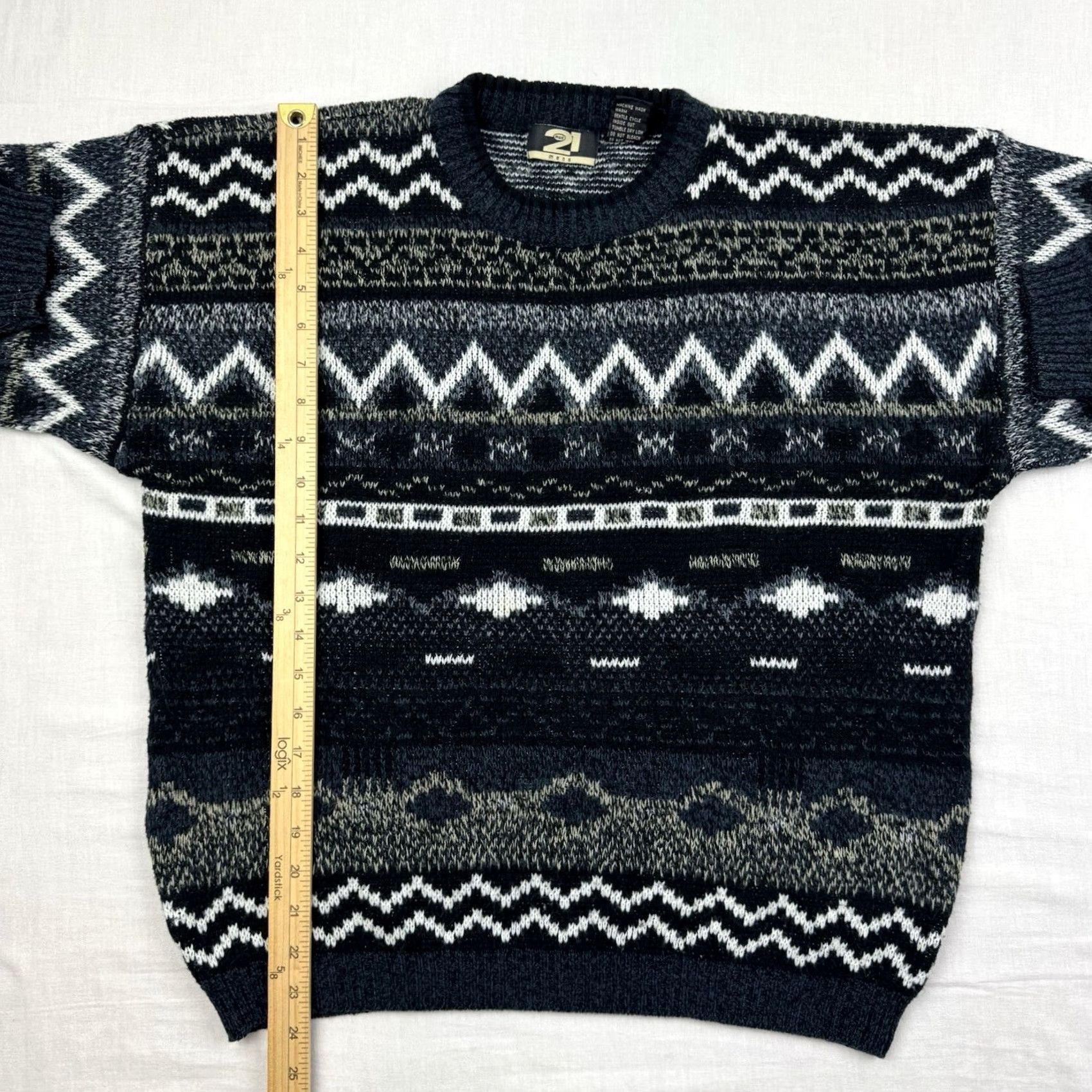 Vintage VINTAGE rue21 Mens Sweater Adult Large Geometric Knit Acrylic Hipster Y2K 90s Mens Size US L / EU 52-54 / 3 - 4 Thumbnail