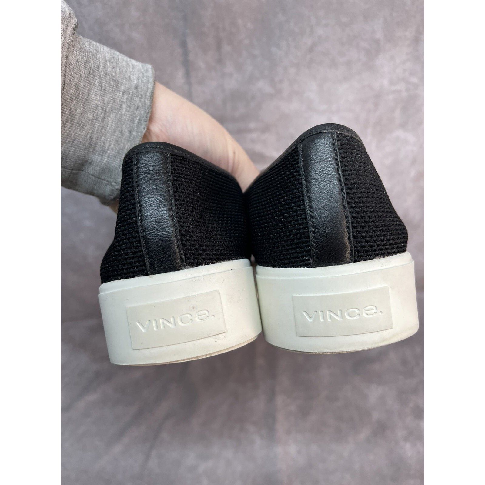 Vince Vince Perforated Slip-On Sneakers Loafers Black Womens SZ 11 Size US 9.5 / IT 39.5 - 8 Thumbnail
