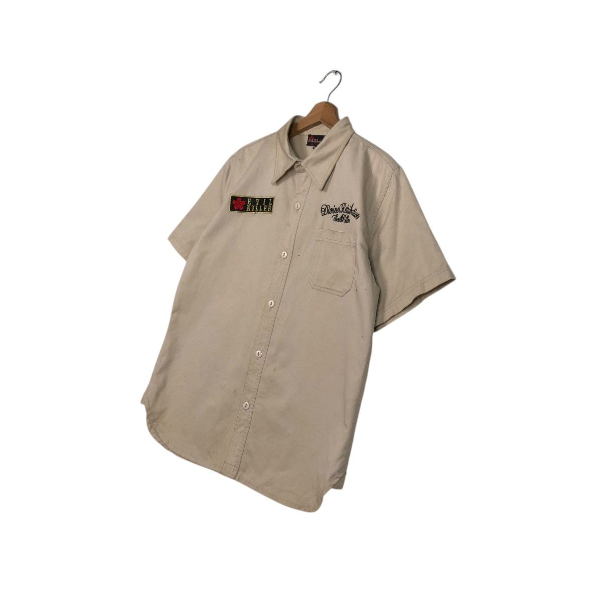 Hysteric Glamour 🔥VINTAGE WORK SHIRT BOWLING BUTTON UPS DIVINE RETRIBUTION Size US XL / EU 56 / 4 - 4 Thumbnail