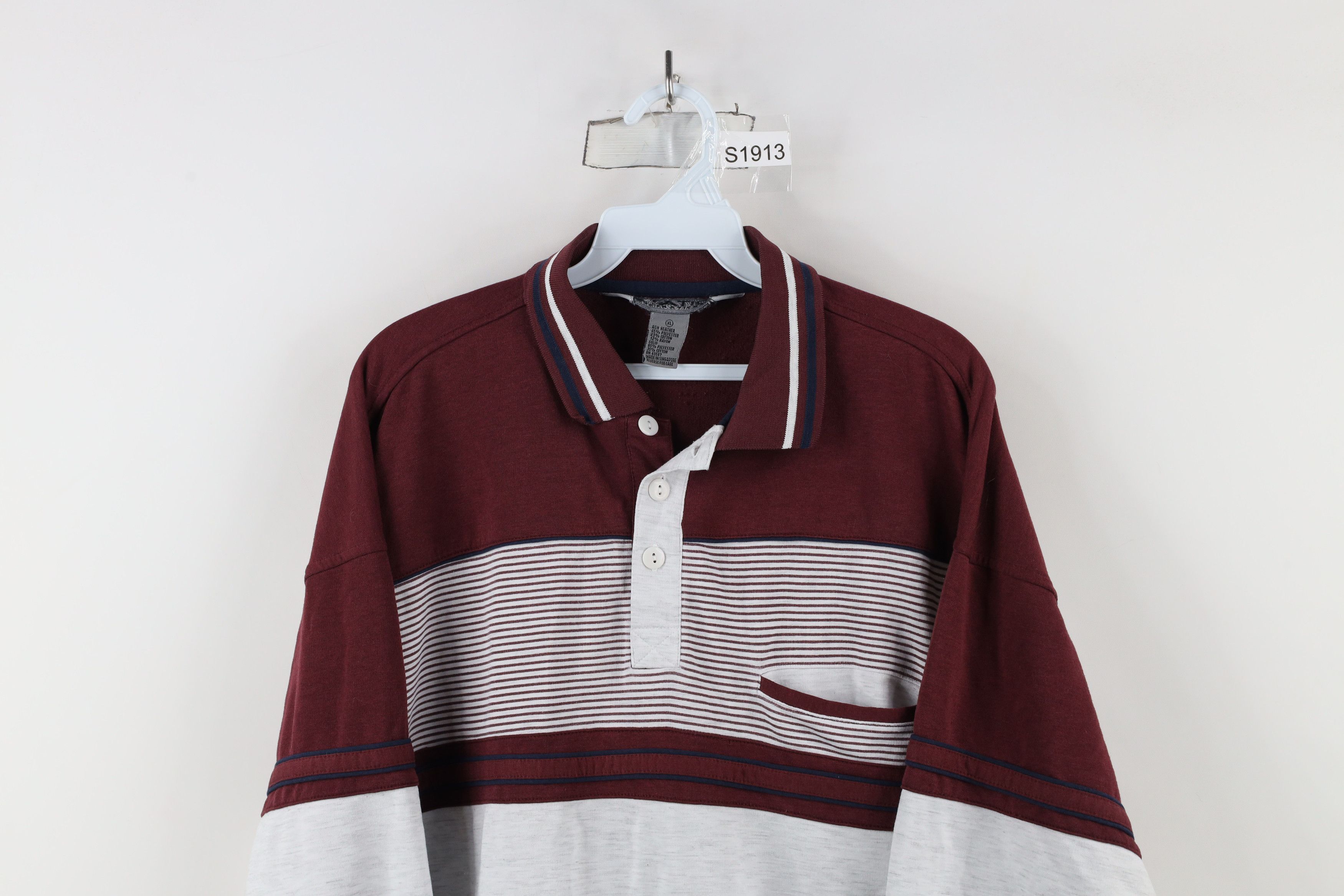 Vintage Vintage 90s Streetwear Block Pullover Long Sleeve Rugby Polo Size US XL / EU 56 / 4 - 2 Thumbnail