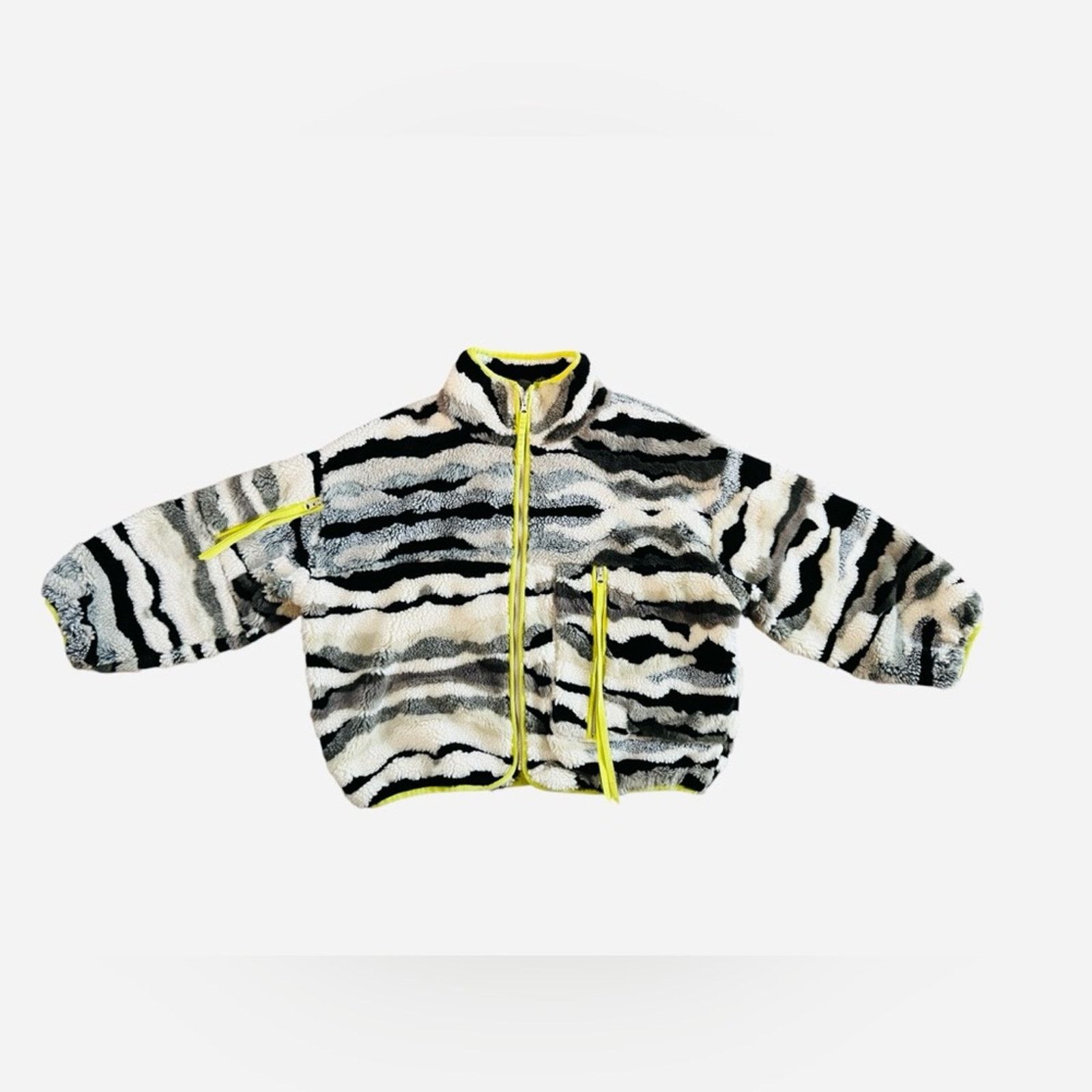 UGG Neon Yellow and Black Fleece Jacket