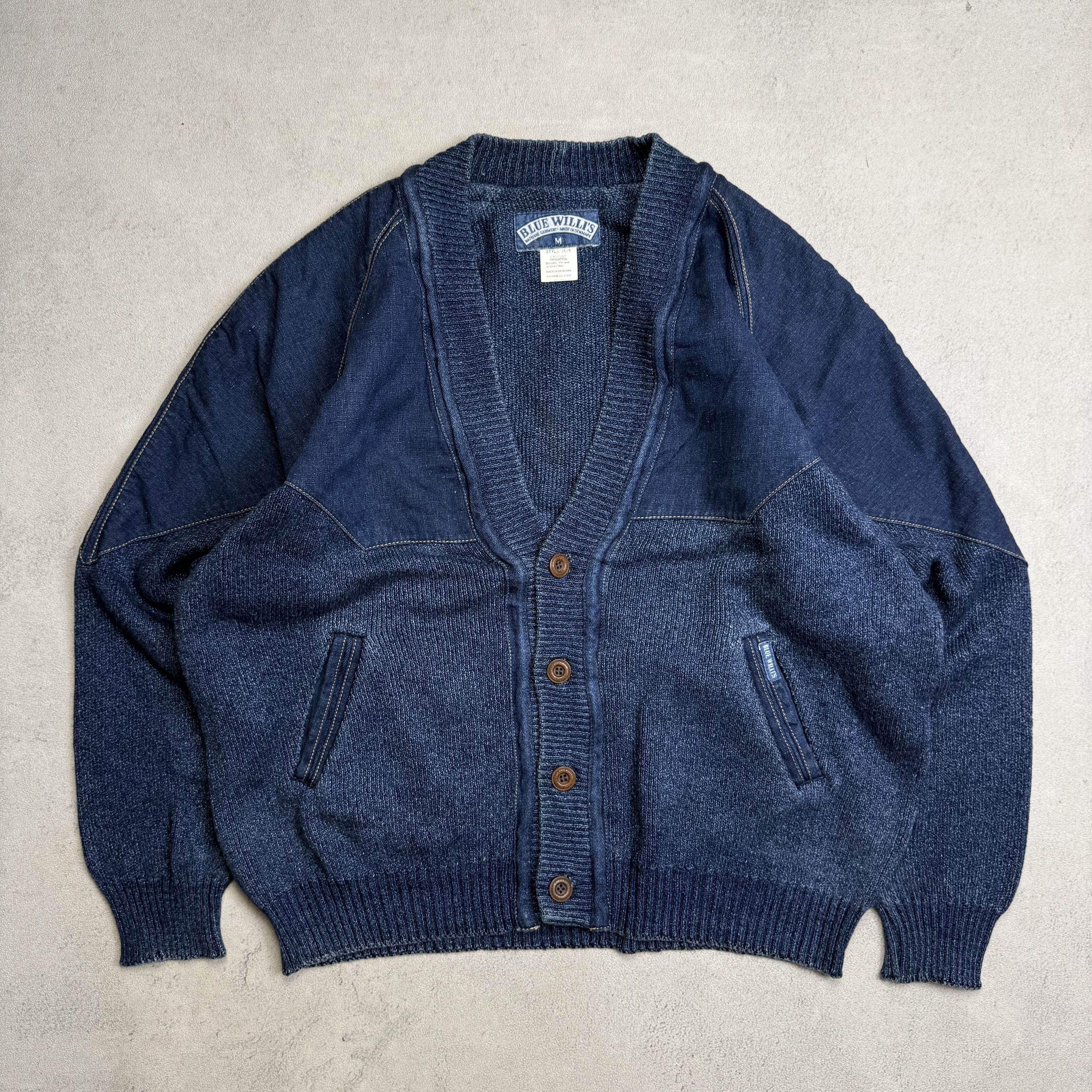 Vintage Blue Willi's Indigo Knit Cardigan Sweater Size US M / EU 48-50 / 2 - 3 Thumbnail
