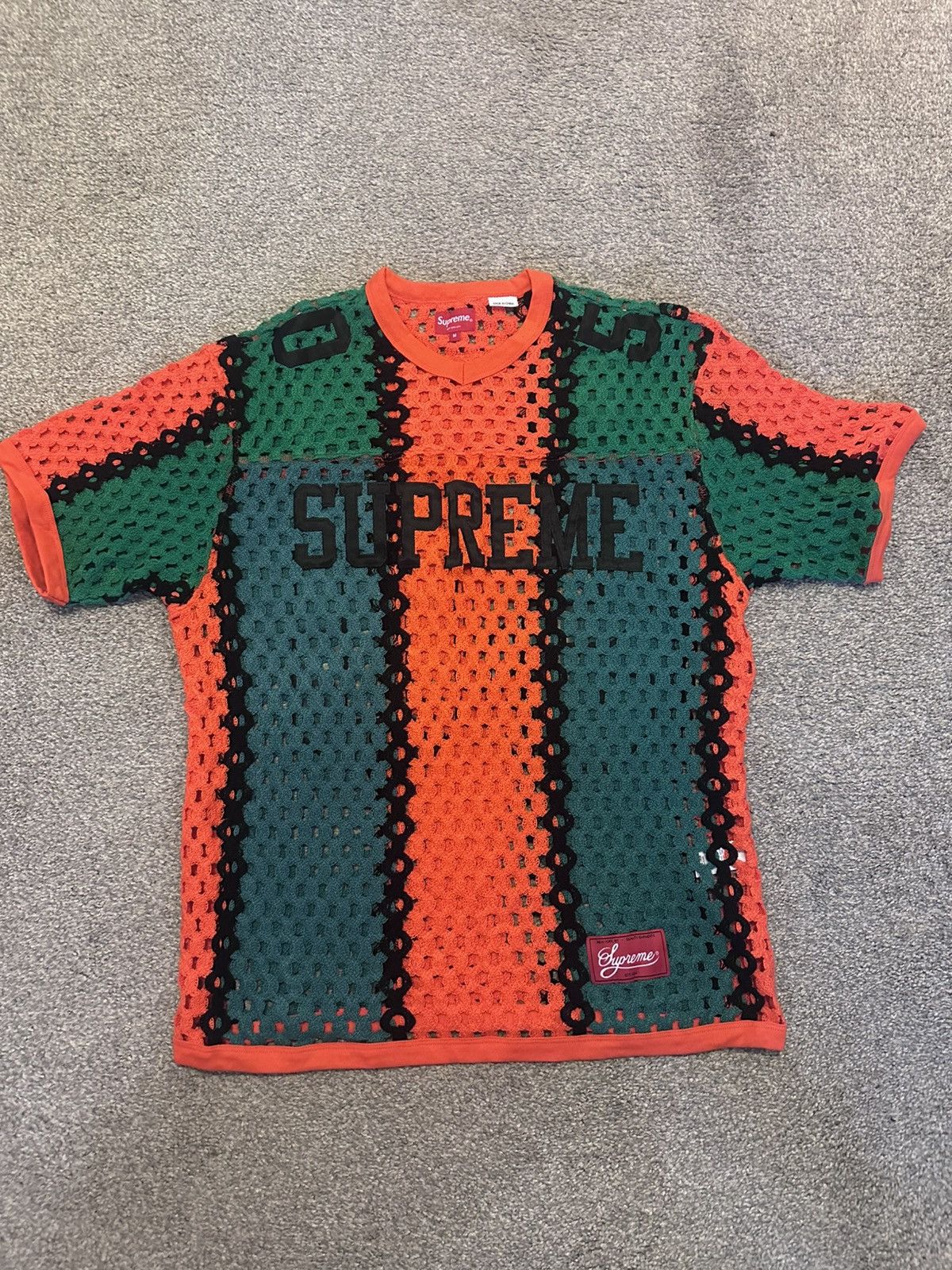 Supreme Supreme crochet football jersey Medium green and orange Size US M / EU 48-50 / 2 - 1 Thumbnail