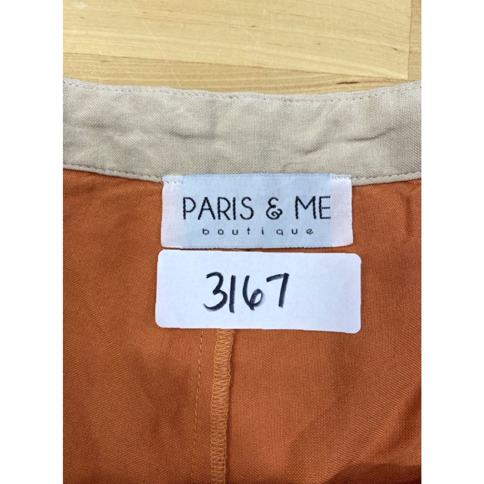 Vintage Paris & Me Shorts Women L Linen Blend Orange Burnt - Casual Bottoms Size 36" / US 14 / IT 50 - 3 Thumbnail