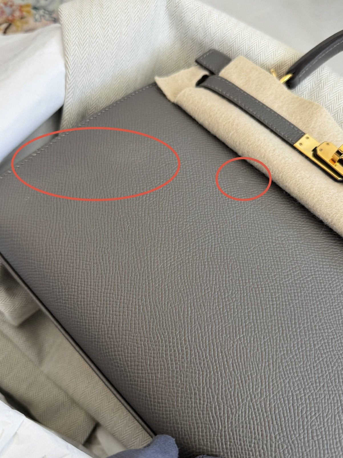Hermes HERMES KELLY 25 GRIS MEYER EPSON LEATHER GOLD HARDWARE BAG Size ONE SIZE - 5 Thumbnail