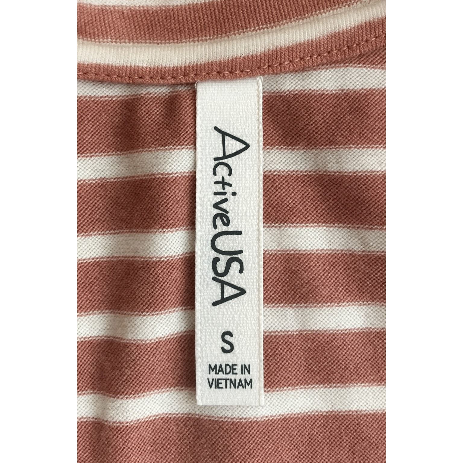 Other ActiveUSA Striped V-Neck T-Shirt | Women’s Size S | Pink & W Size S / US 4 / IT 40 - 4 Thumbnail