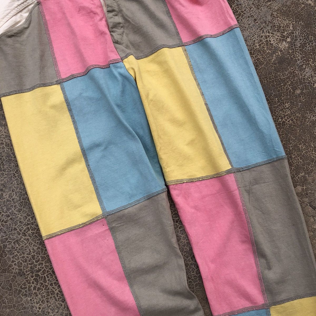 Japanese Brand ELEPHANT BLANC Rare Patchwork Multicolor Design Cotton Pants Size 35" - 6 Thumbnail