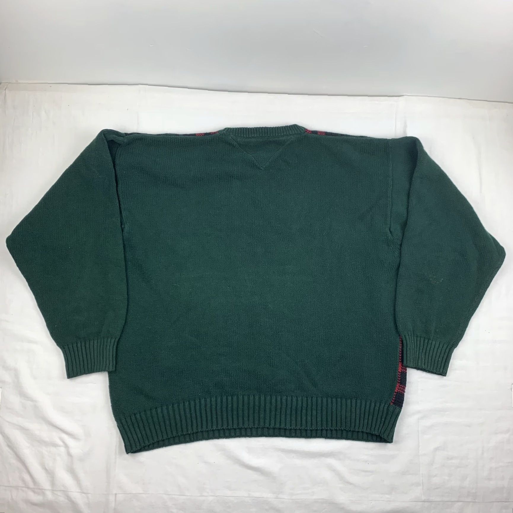 Tommy Hilfiger VINTAGE Tommy Hilfiger Sweater Men XL Green Plaid Knit Crewneck Pullover Logo 90s Size US XL / EU 56 / 4 - 7 Thumbnail