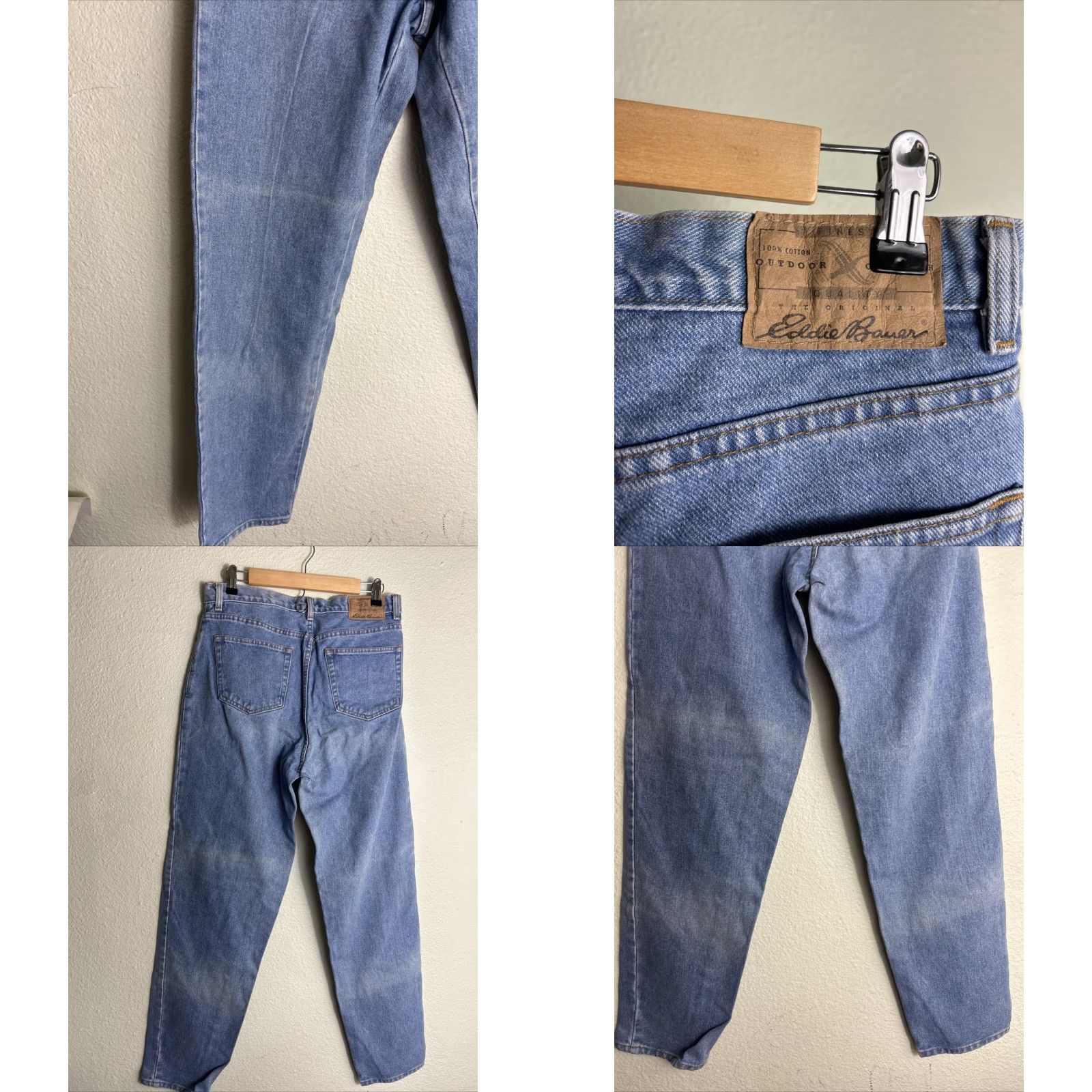Eddie Bauer VINTAGE Eddie Bauer Jeans Women 12 Regular 32in Inseam High Rise Light Wash Denim Blue 5-Pocket City Retro Christmas Mom Womens Jeans (12) Size 34" / US 12 / IT 48 - 8 Thumbnail