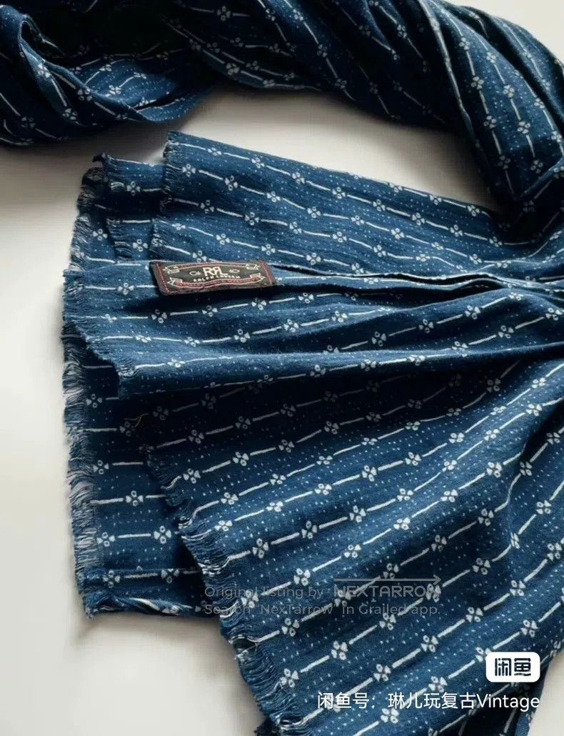 RRL Ralph Lauren RRL Ralph Lauren Blue cat paw striped scarf Size ONE SIZE - 2 Thumbnail