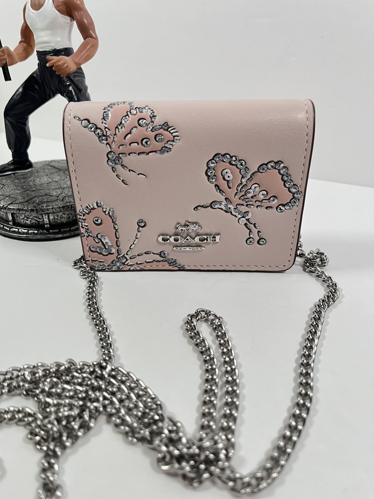 Coach Coach Mini Wallet On A Chain With Sparkly Butterfly Print Size ONE SIZE - 6 Thumbnail